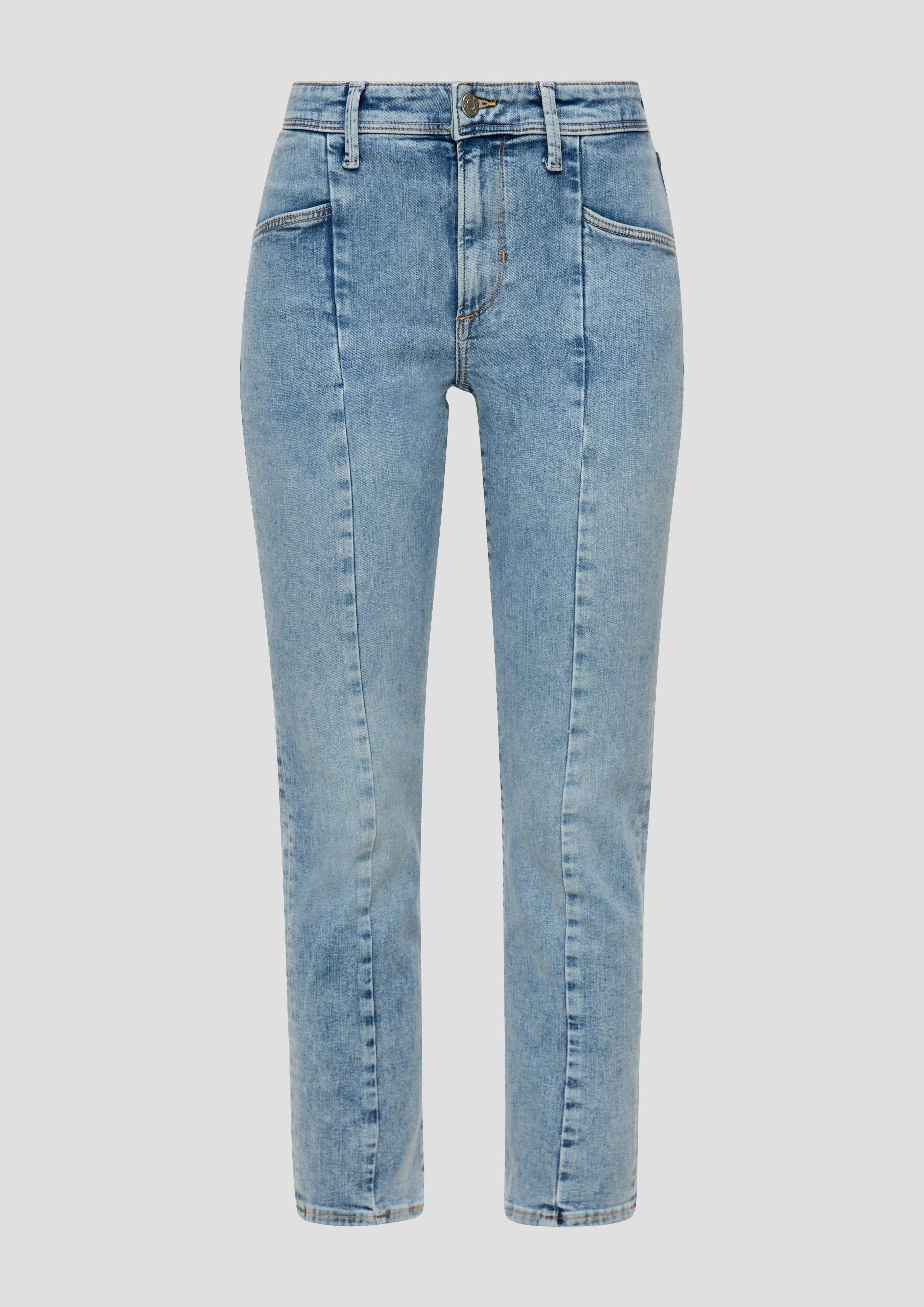 Leg / Ankle Waschung, / Slim Fit / Slim Rise 7/8-Jeans Mid Teilungsnähte Label-Patch, s.Oliver Jeans