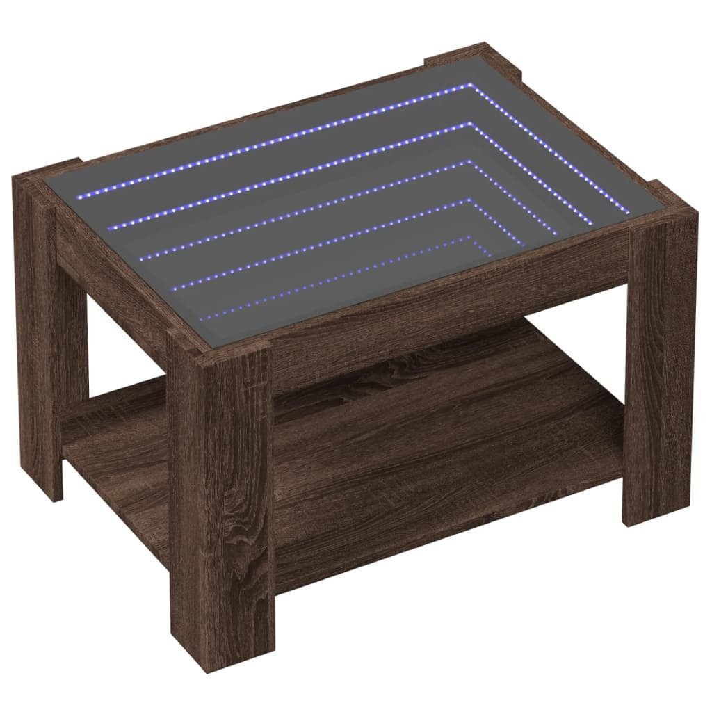 vidaXL Couchtisch LED-Couchtisch Braun Eichen-Optik 73x53x45 günstig online kaufen