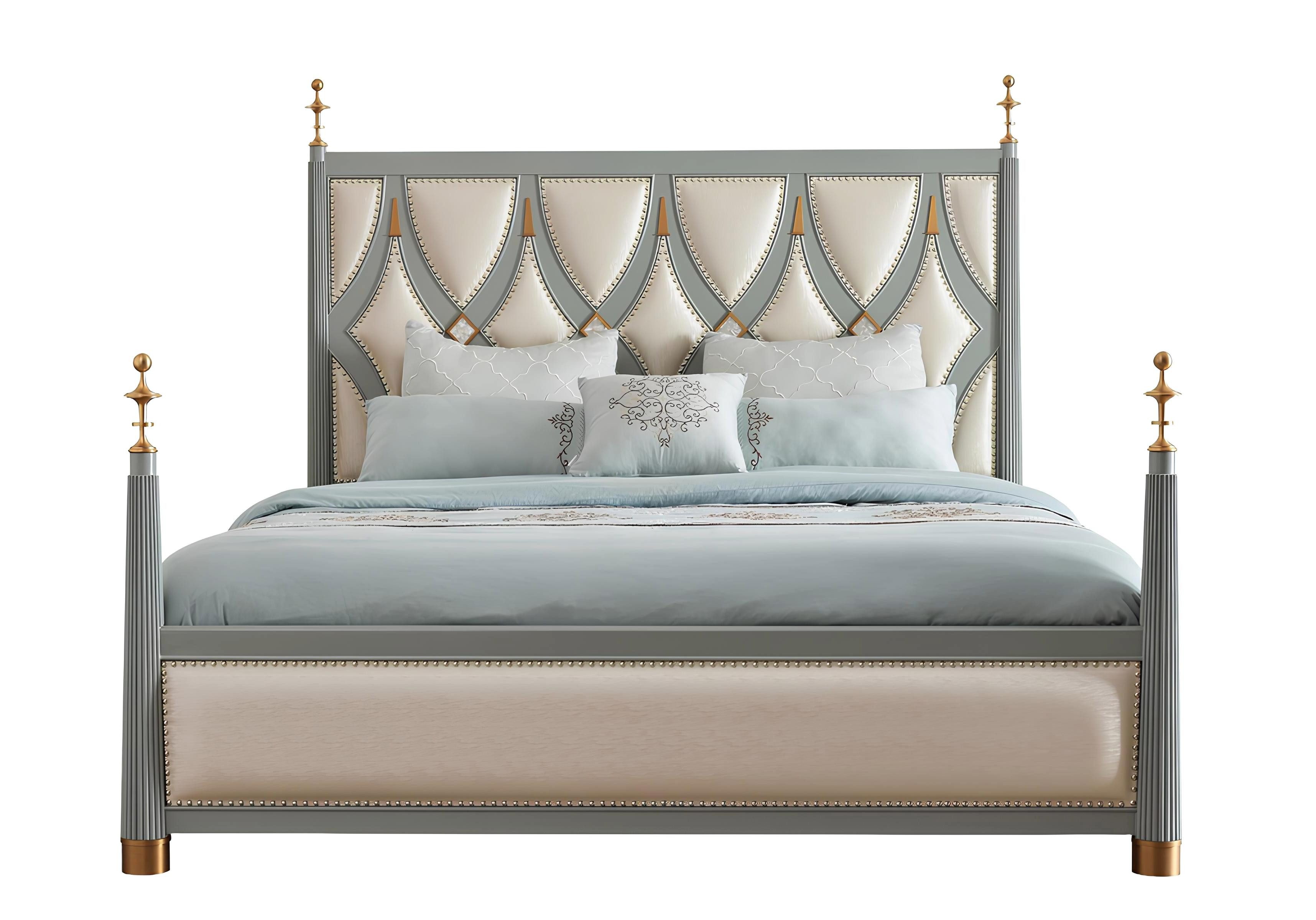 Xlmoebel Bett Neues 180x200cm Bett aus Holz in königlichem Gold für luxuriöse (1-tlg., Bett), Hergestellt in Europa