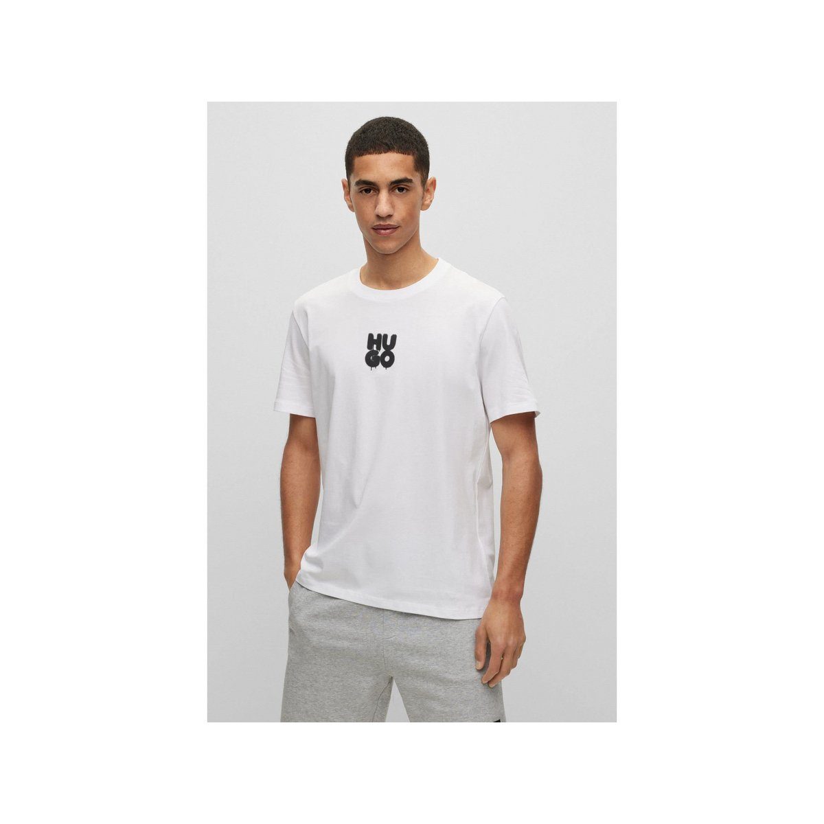 HUGO T-Shirt fit regular unbekannt (1-tlg) weiß