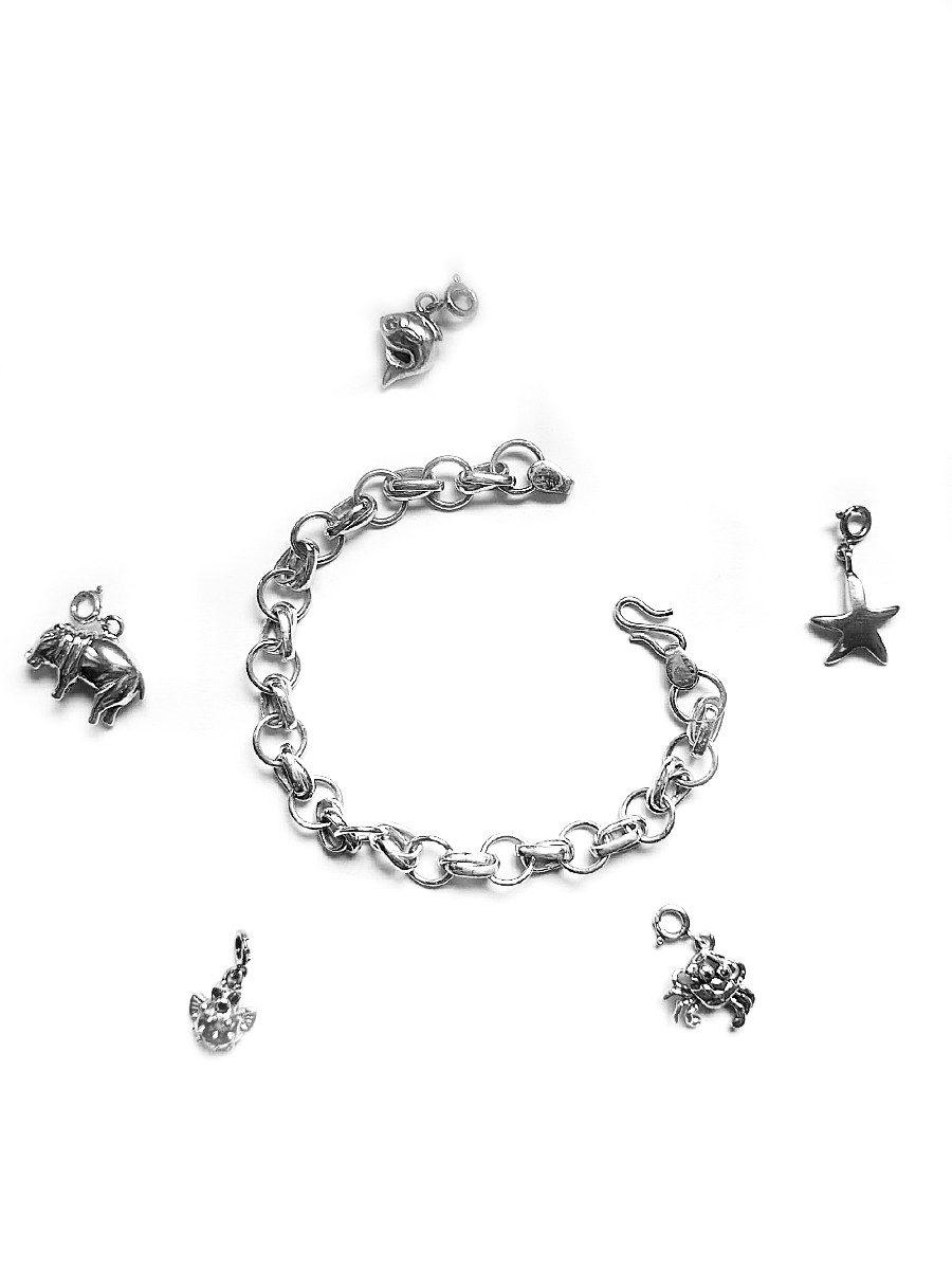 Brigitte von Boch Charm-Armband Lucky Charm Silberanhänger Nilpferd