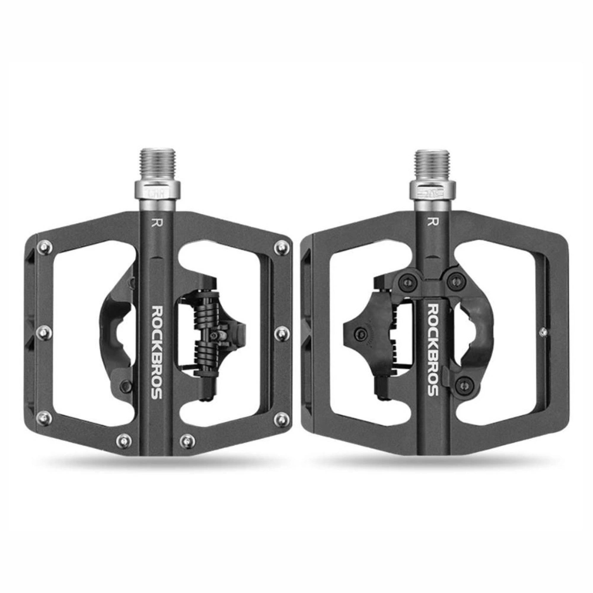 ROCKBROS Fahrradpedale Fahrradpedalset aus Aluminiumlegierung in Schwarz 103 x 98 x 30mm