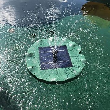 DOTMALL Gartenbrunnen Schwimmende Springbrunnen-Solarpumpe Lotusblatt