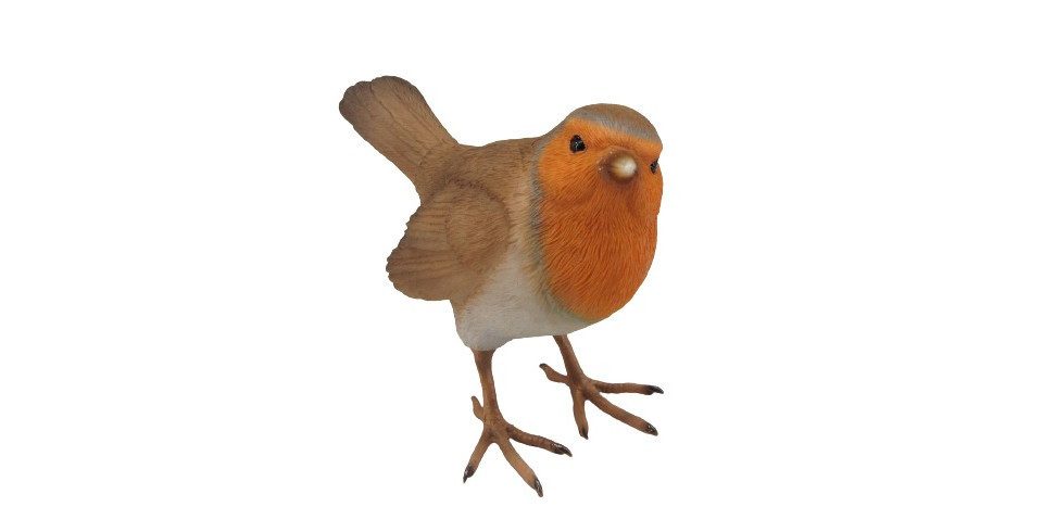 Figurendiscounter Gartenfigur Dekofigur Vogel 10,5 x 12 cm braun orange