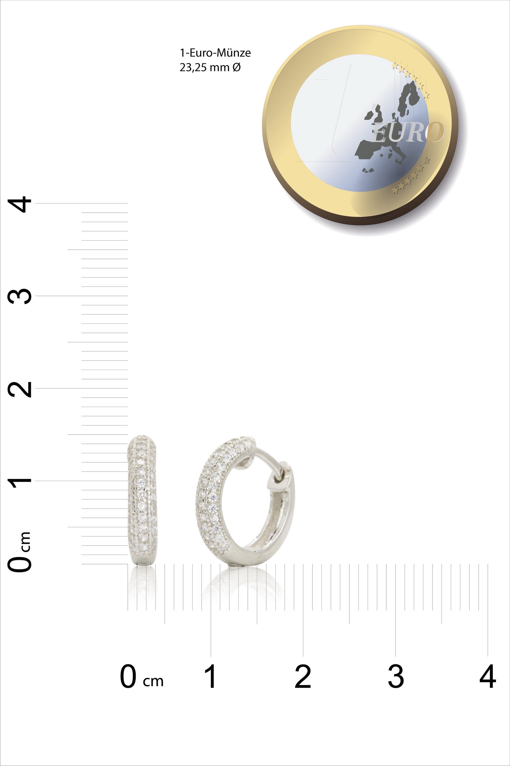 SCHEPPE SCHMUCK Paar Creolen Damen Ohrringe - Huggie - 925 Sterling Silber günstig online kaufen