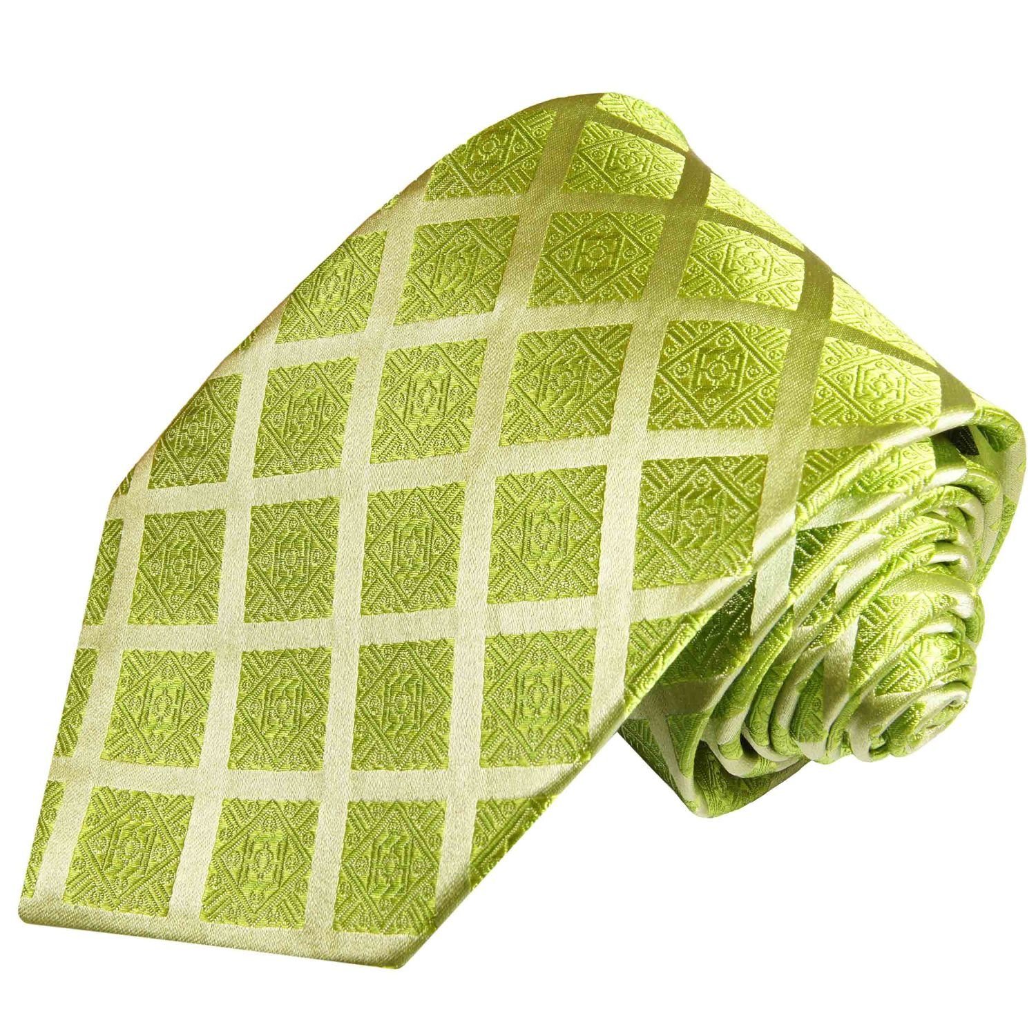 Paul Malone Krawatte Designer Seidenkrawatte Herren Schlips modern kariert 100% Seide Breit (8cm), grün 729 | Breite Krawatten