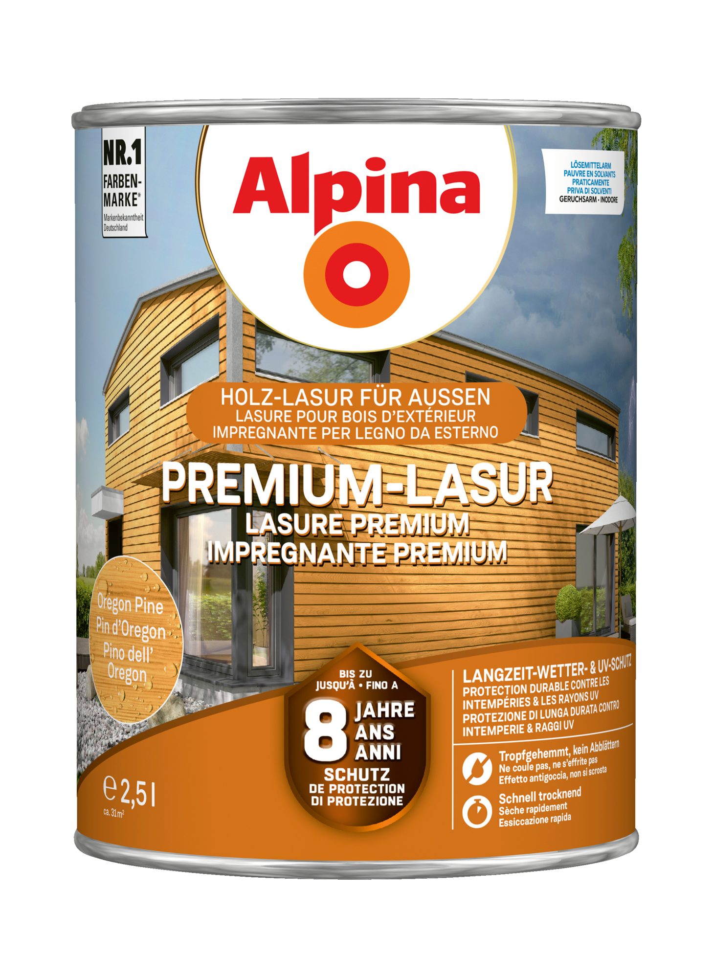 Alpina Lasur Premium-Lasur 2,5 Liter seidenmatt