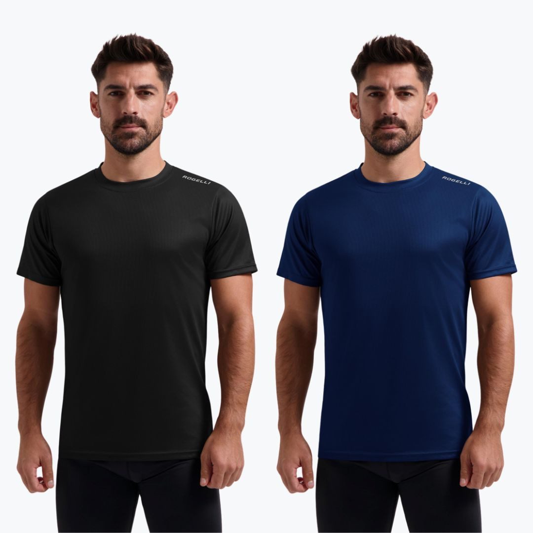 Rogelli Funktionsshirt Herren Laufshirt 2er-Pack Kurzarmshirt