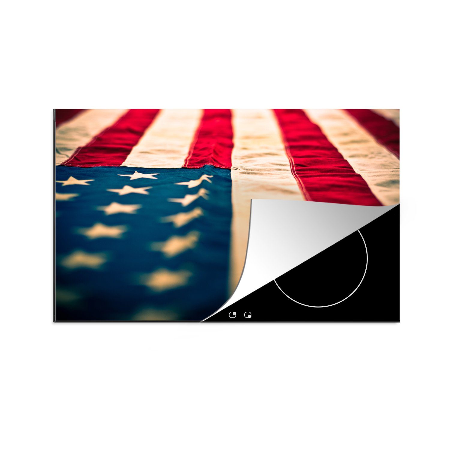 MuchoWow Herdblende-/Abdeckplatte Flagge der Vereinigten Staaten von der Seite, Vinyl, (1 tlg), 81x52 cm, Induktionskochfeld Schutz für die küche, Ceranfeldabdeckung