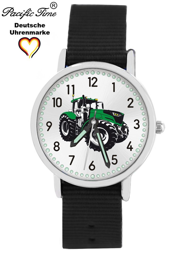schwarz grün und Time Quarzuhr Traktor Mix Design Versand Gratis - Armbanduhr Match Wechselarmband, Pacific Kinder