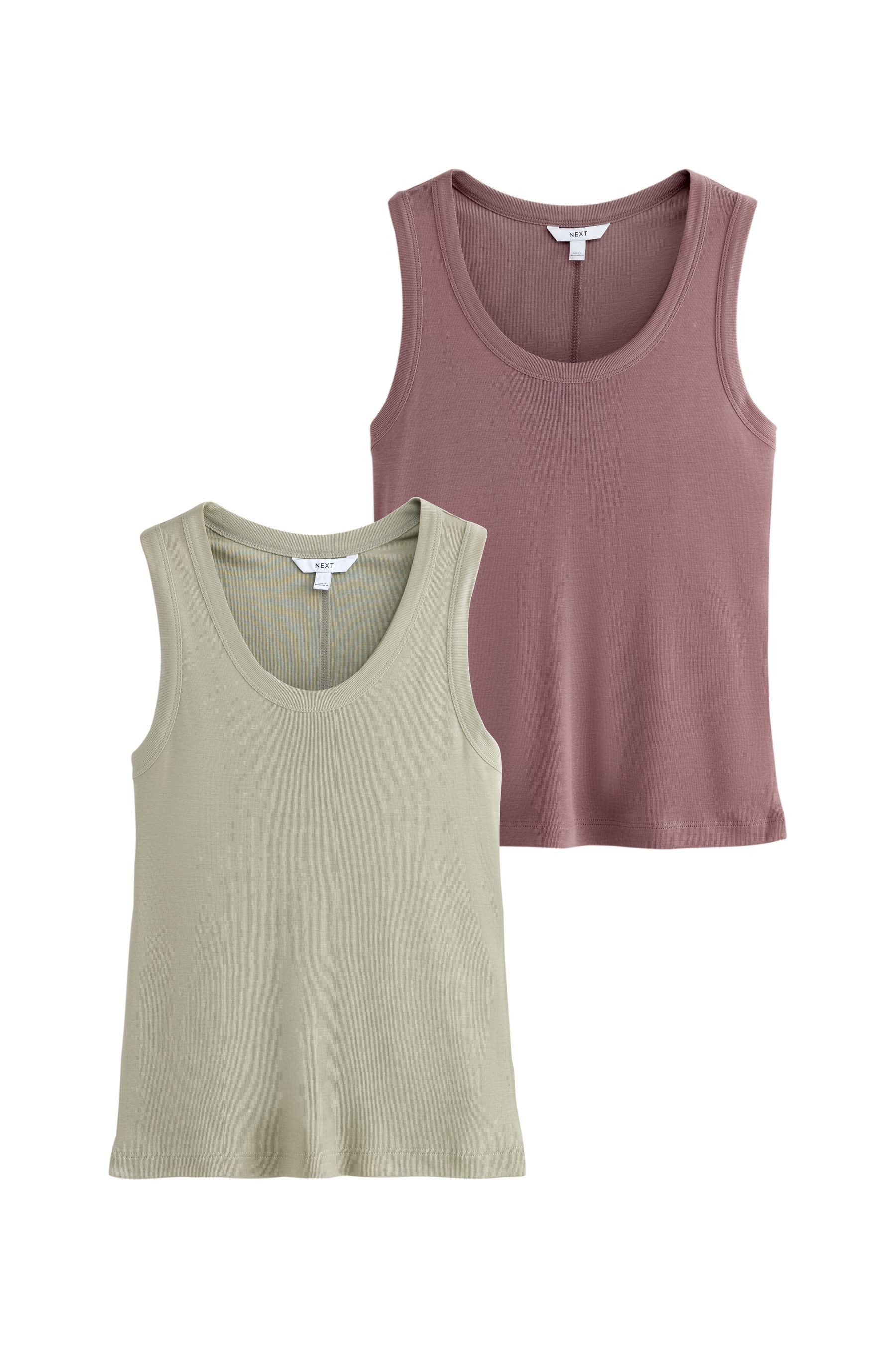 Trägertop Tägertops mit U-Ausschnitt aus Tencel, 2er-Pack