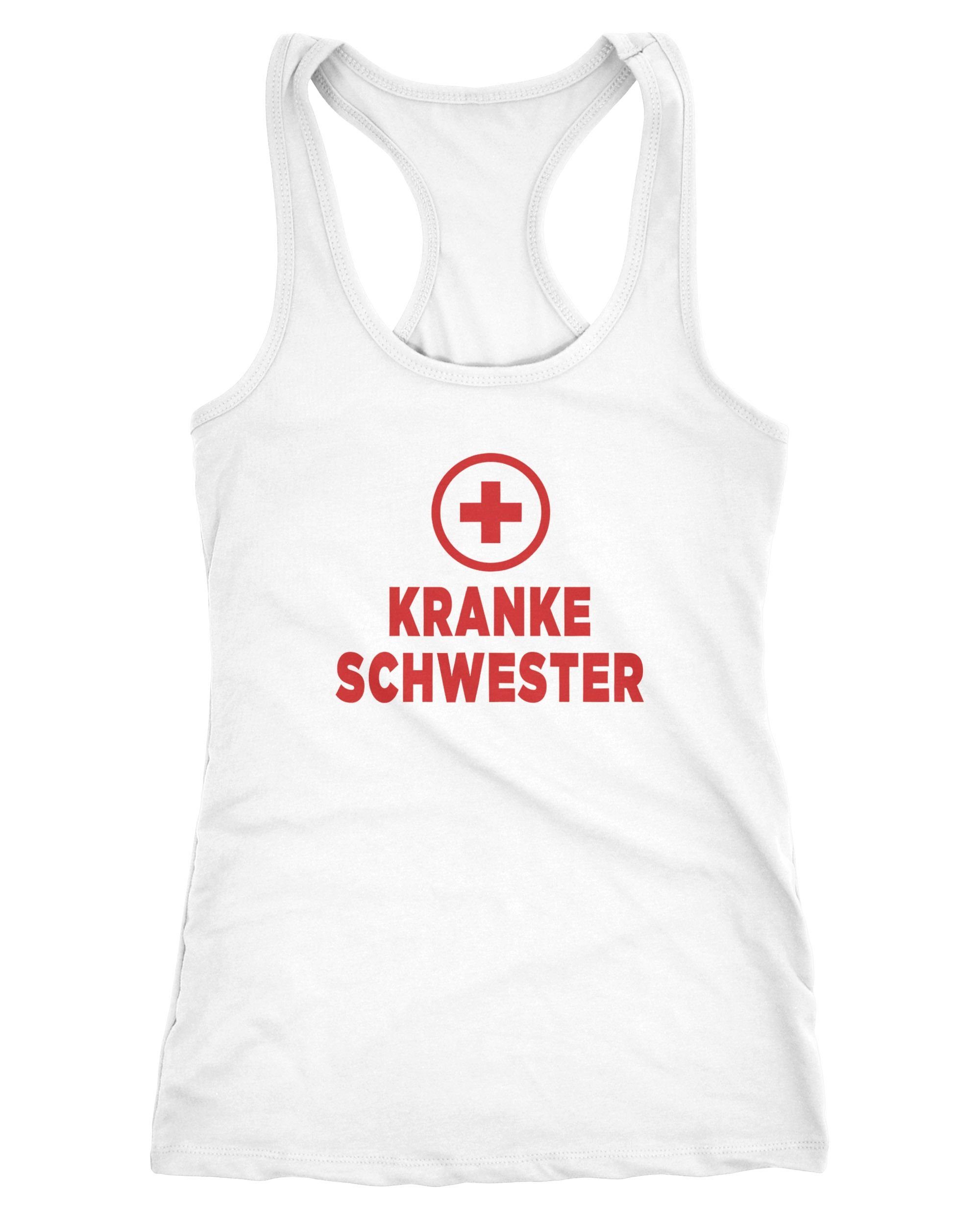 Tanktop Damen Tanktop Kranke Schwester Fasching Karneval Halloween Racerback Moonworks®