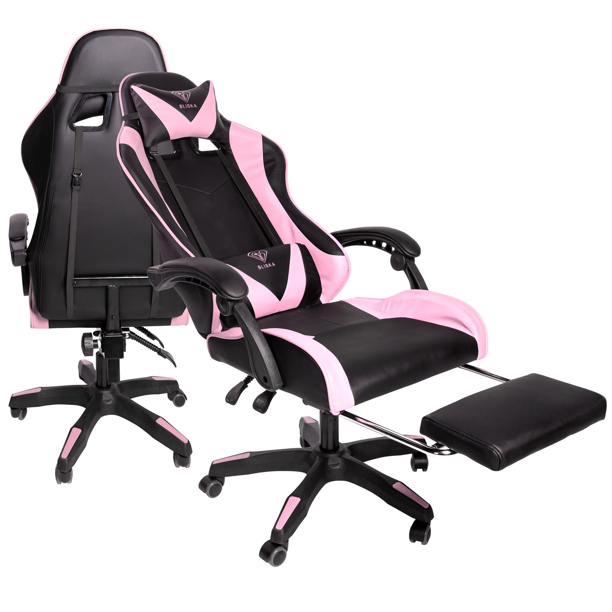 TRISENS Chefsessel Konrad (1 Stück), Gaming Stuhl mit Fußstütze Gaming Chair mit flexiblen Design-Armlehnen