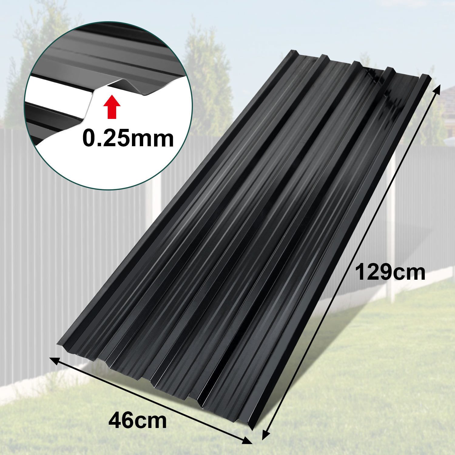 Clanmacy Trapezblech Trapezblech 36er Set Profilblech Trapezblech mit Handschuhe 21m², 129x46x0.25 mm (Set 36-St) UV-Schutz, Wasserfest, Wetterfest, Rostresistent, Korrosionsbeständig