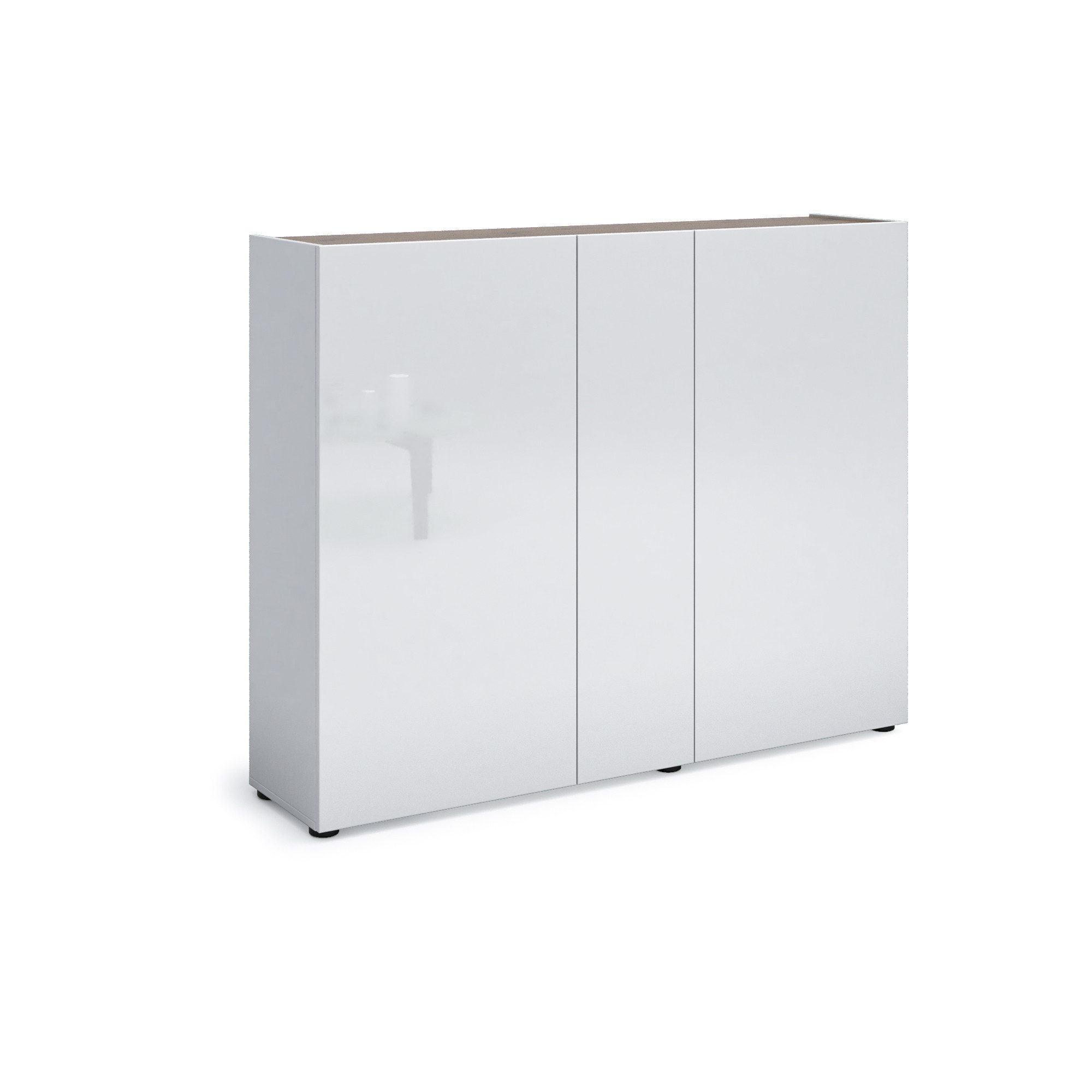 KITALY Schuhkommode in weiss hochglanz - 145x115x35cm (BxHxT)