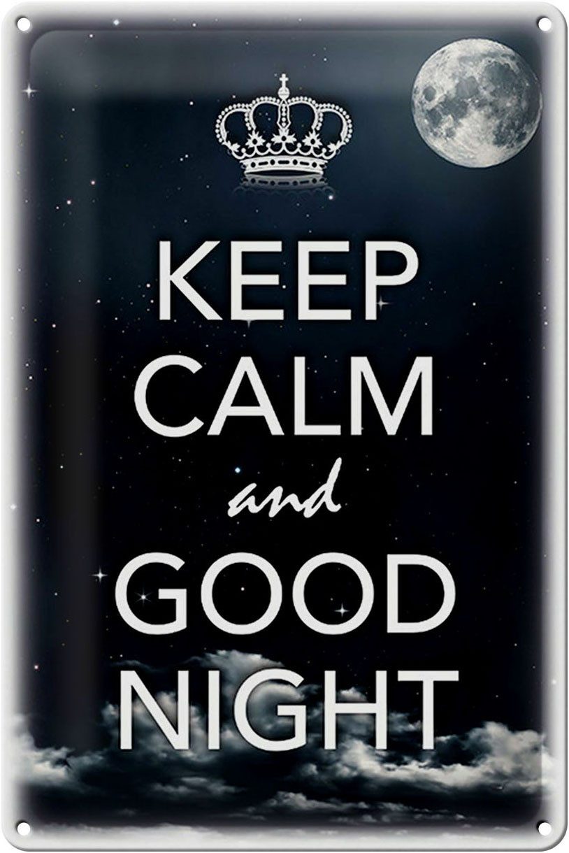 Metallschild Spruch 20x30cm Keep Calm and good night