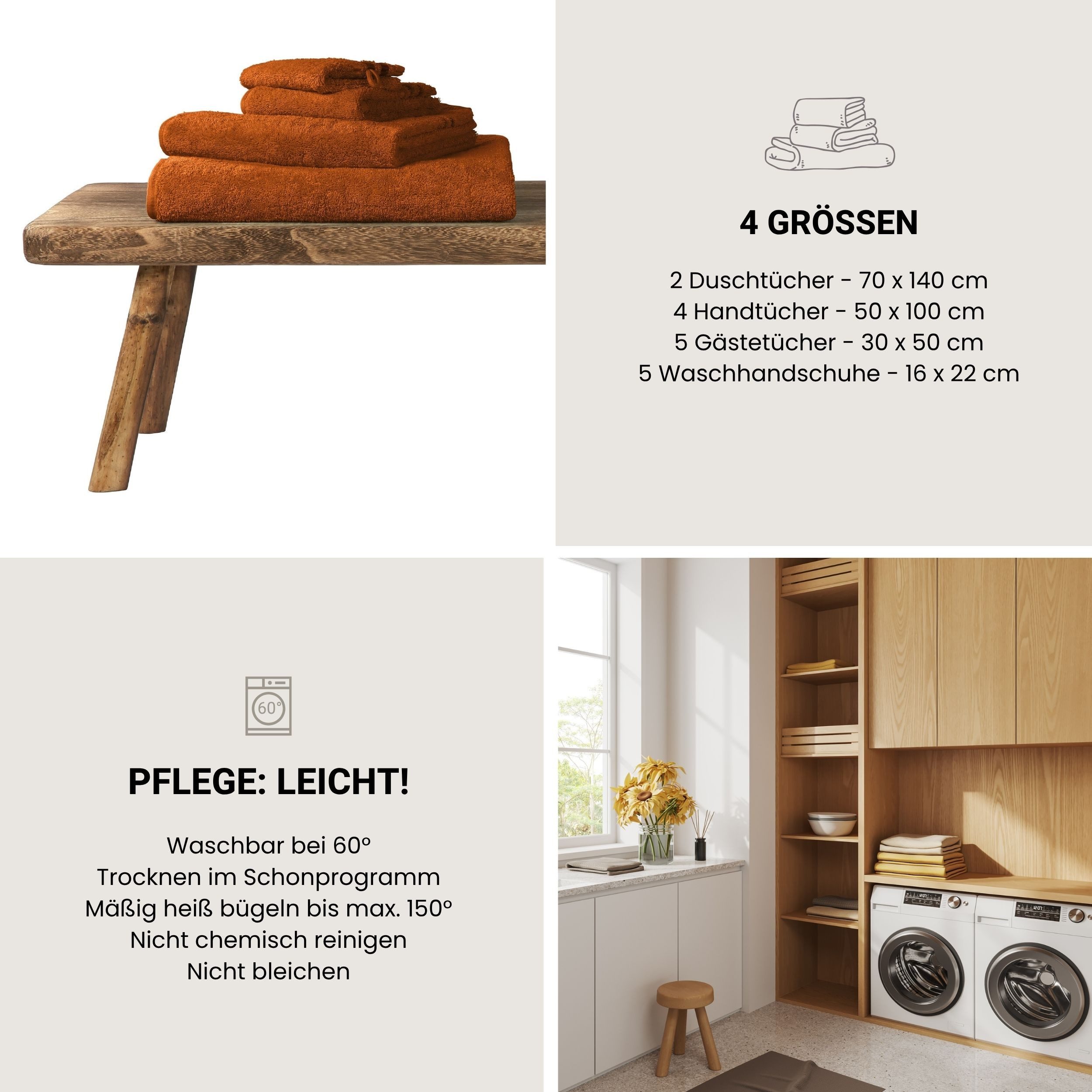 Schiesser Waschhandschuh Skyline Color aus 100 % Baumwolle mit eleganter Streifenbordüre, (5-St), OEKO-TEX® MADE IN GREEN – Bild 5 von 5