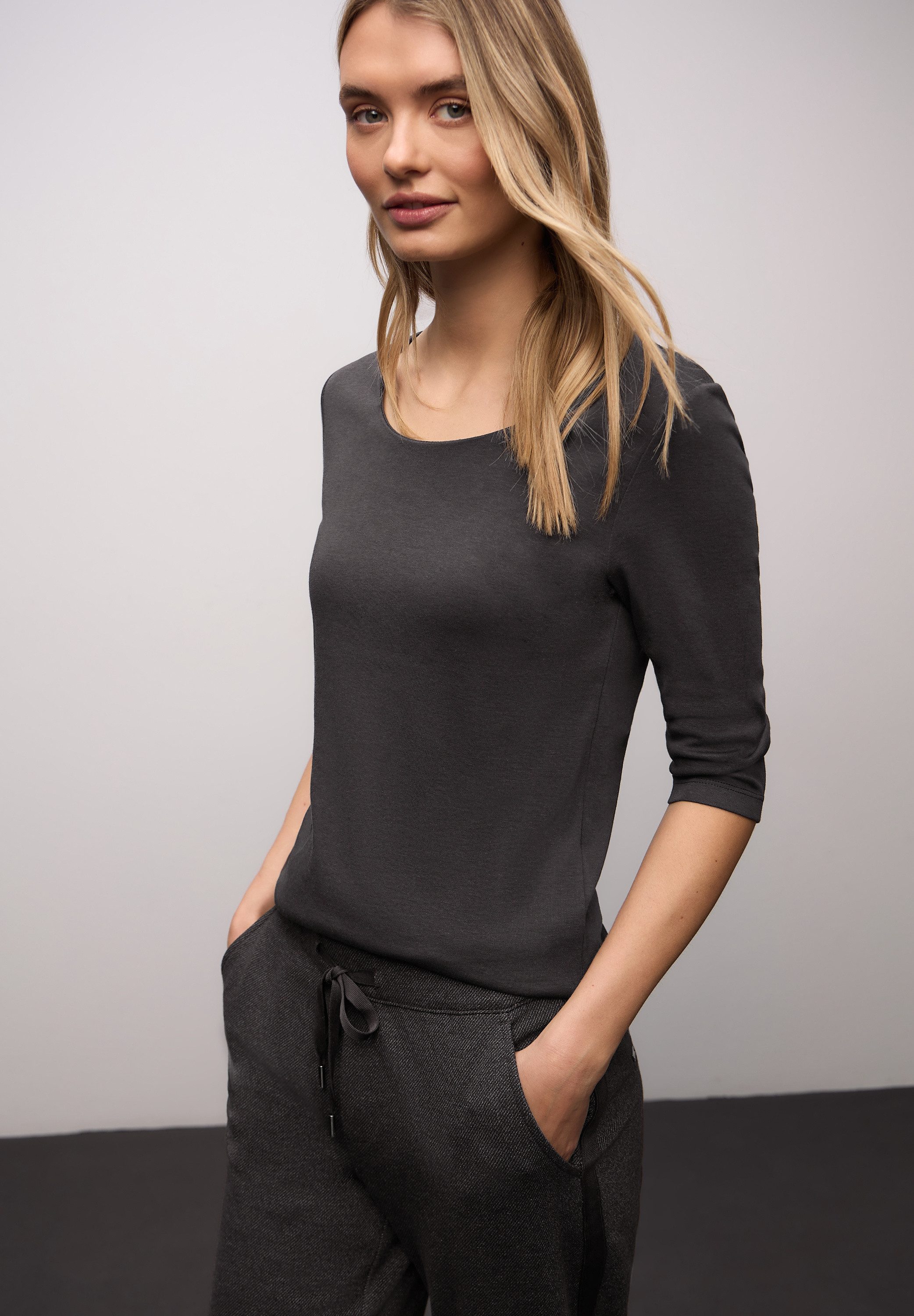 STREET ONE 3/4-Arm-Shirt Style Pania im Basic-Style, mit Rundhals günstig online kaufen