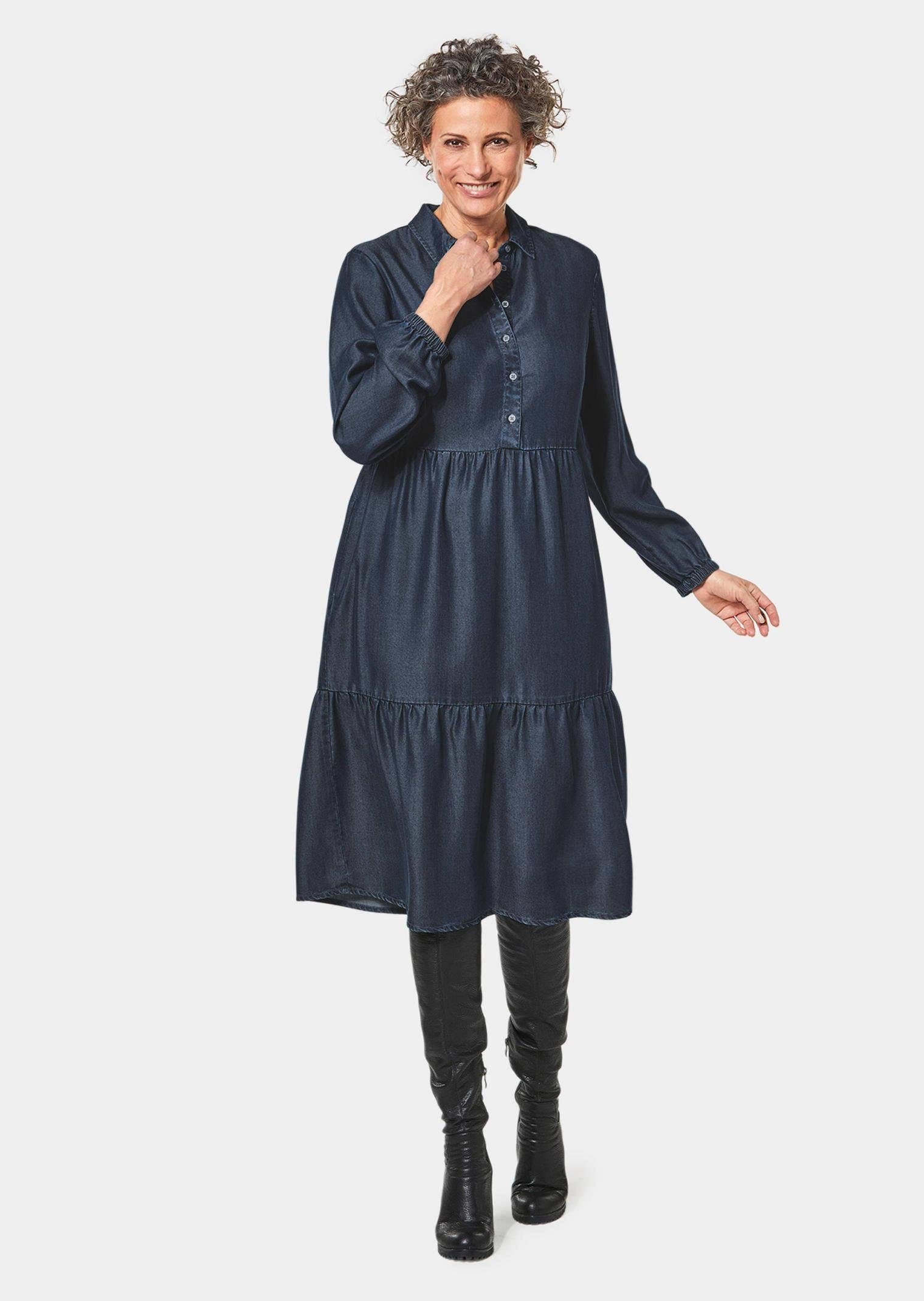 GOLDNER Blusenkleid Kurzgröße: Tencel-Kleid