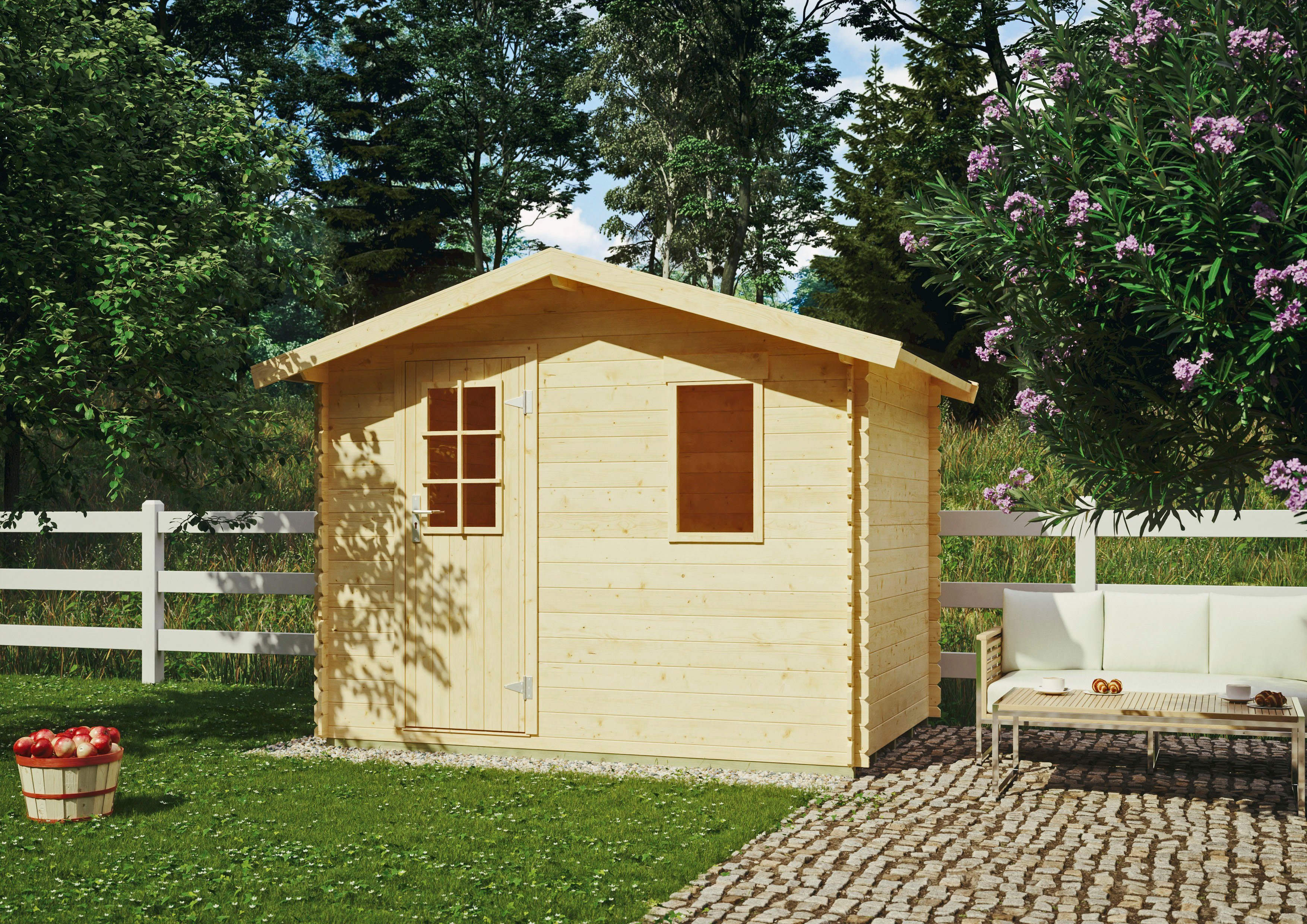 Auerberg, cm, Fichtenholz naturbelassenem Kiehn-Holz 310x213 Gartenhaus aus BxT: