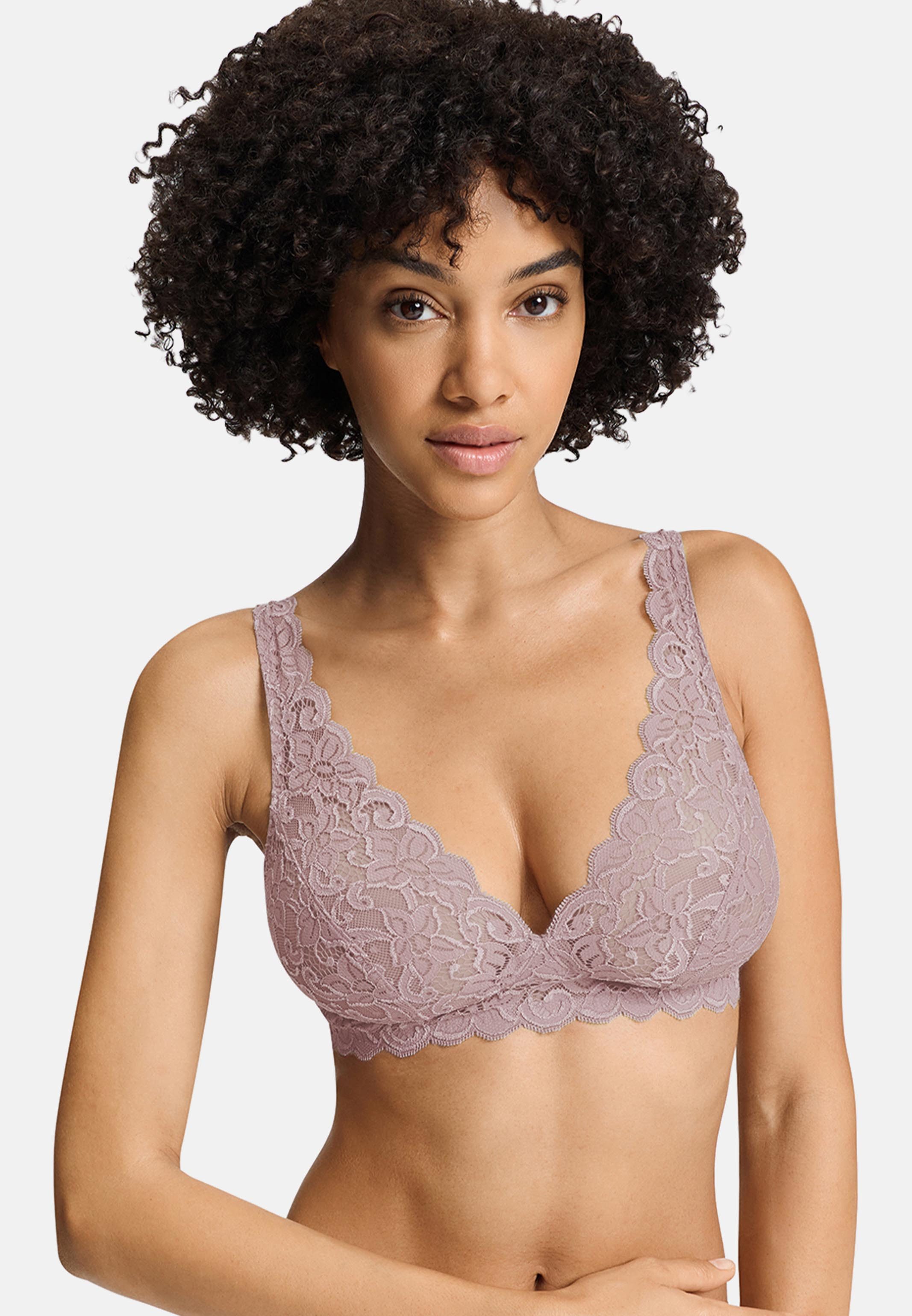 Hanro Bügelloser BH Moments (1-tlg) Soft Cup BH - ohne Bügel - Leicht transparent - Im Spitzen Design