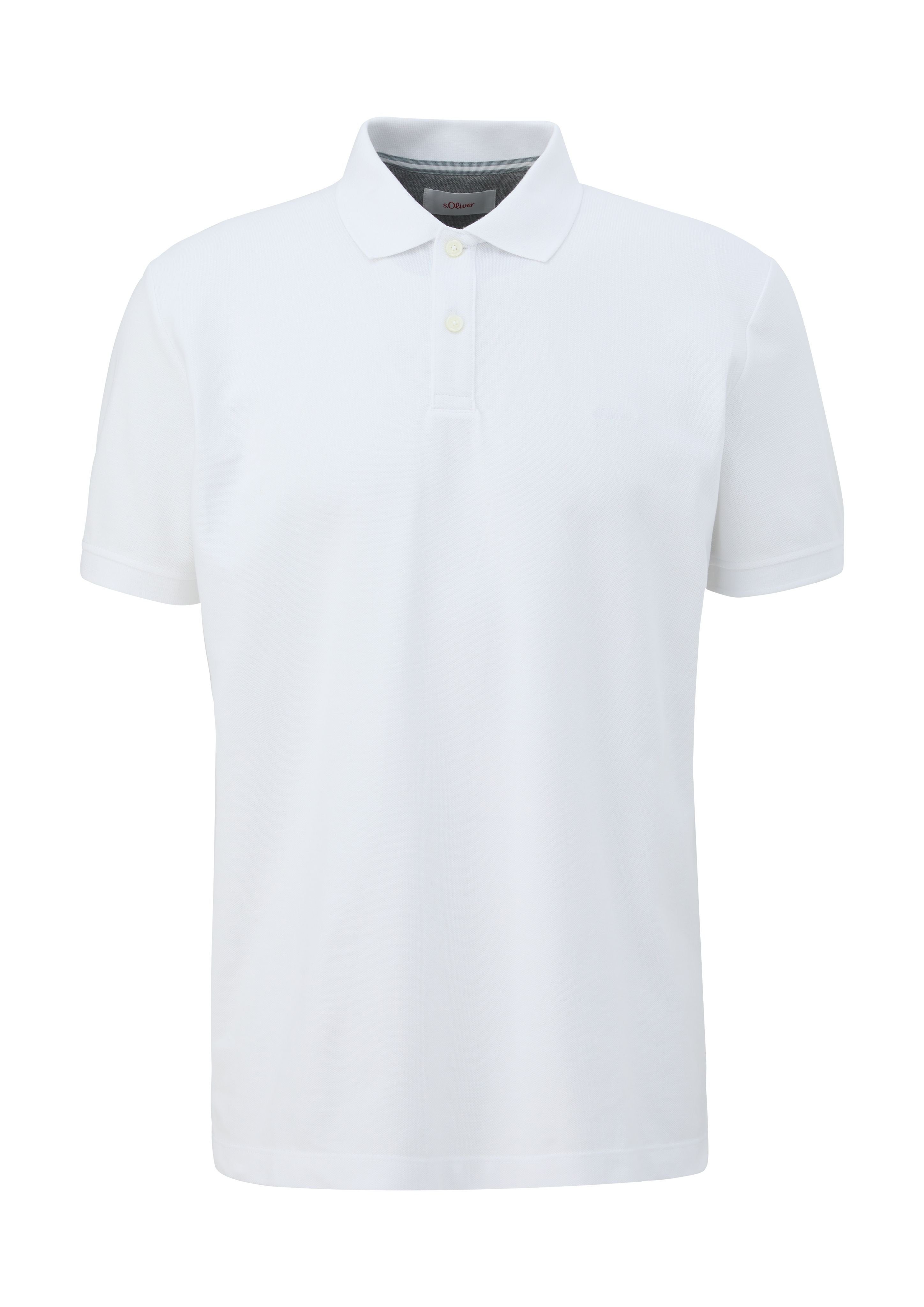 s.Oliver Kurzarmshirt Poloshirt aus Baumwollpiqué Logo günstig online kaufen
