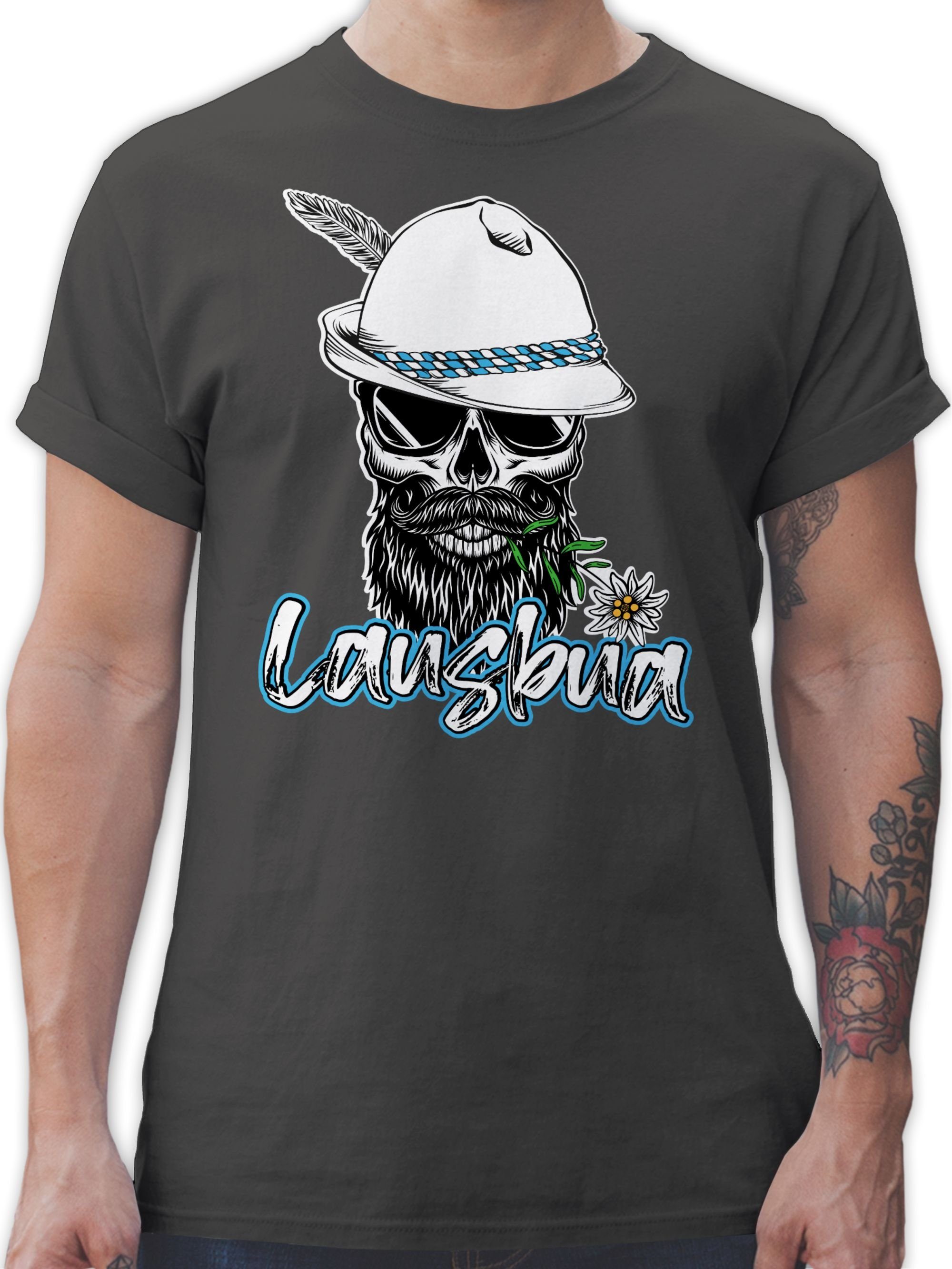 Shirtracer T-Shirt Lausbua Totenkopf Skull Bayrisch Lausbub I Schlingel Mode für Oktoberfest Herren