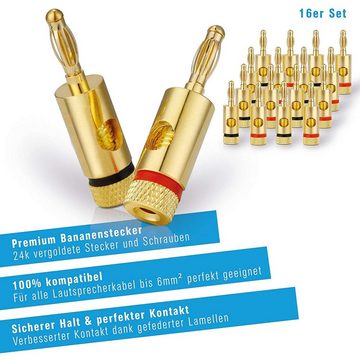 sentivus Sentivus SC000-16 Bananenstecker Premium (16er-Set) für alle Lautsprec Audio-Kabel