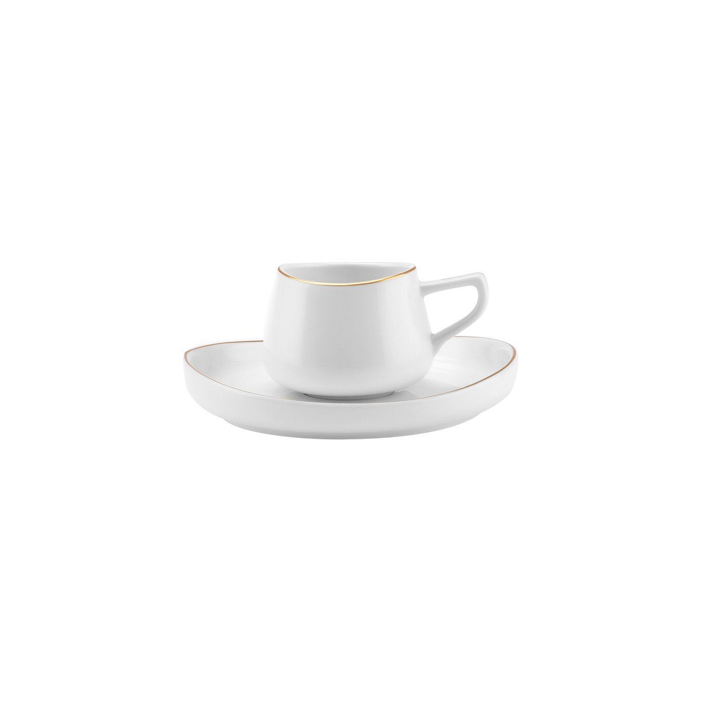 Karaca Kaffeeservice Karaca Streamline Hole 90ml Kaffeettase mit Untertasse für 6 Personen