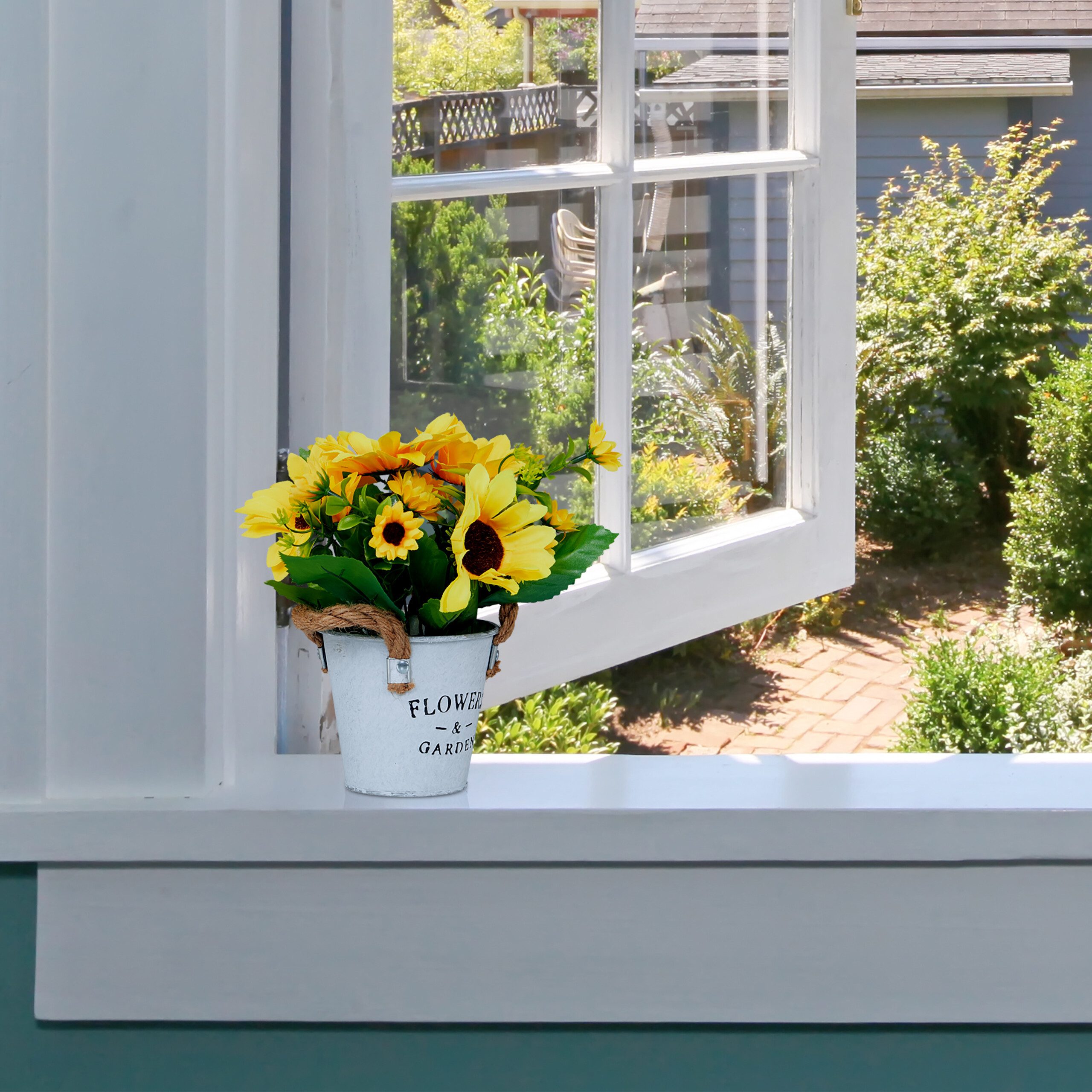 Kunstpflanze 3er Set künstliche Sonnenblumen im Topf Sonnenblume, relaxdays günstig online kaufen