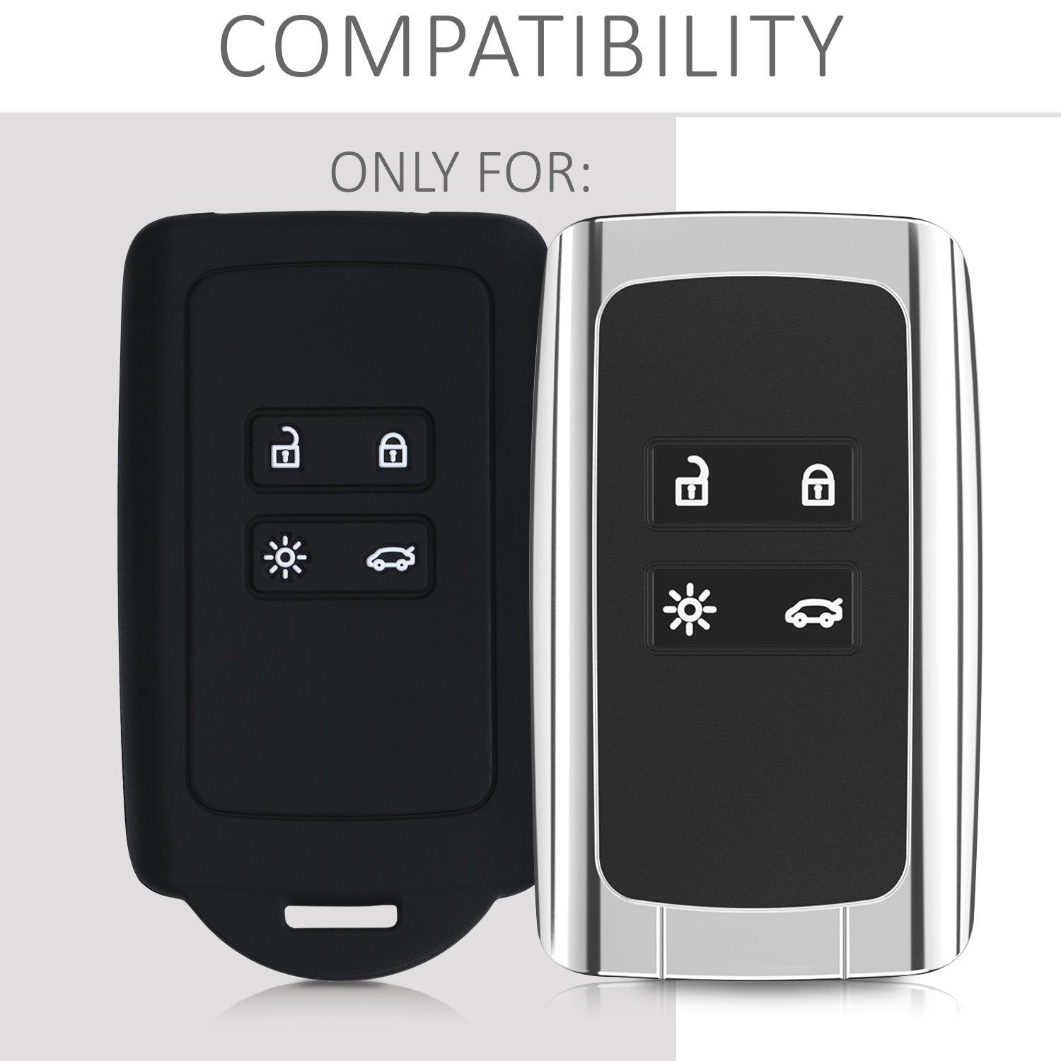 kwmobile Renault, für Hülle Schlüsselhülle Schlüsseltasche Autoschlüssel Silikon Schutzhülle Weiß