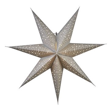 STAR TRADING LED Stern Papierstern Weihnachtsstern Leuchtstern hängend 7-zackig 60cm silber