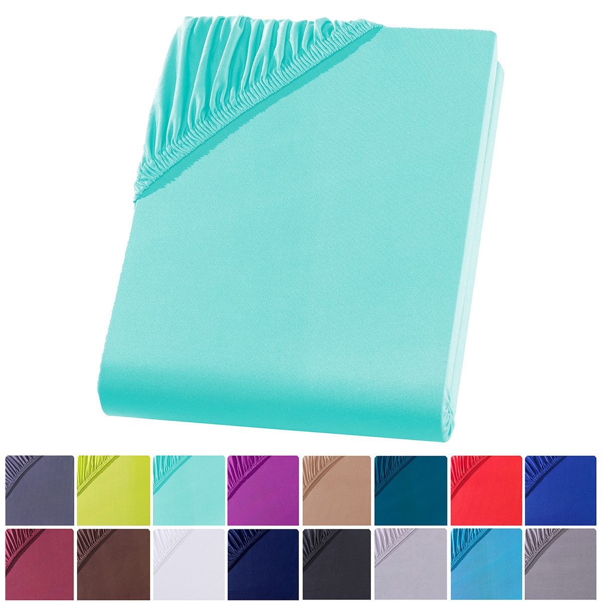 Visaggio Spannbettlaken Mikrofaser Spannbetttuch Bettlaken 90x200 140x200 180x200 200x220, Microfaser, Gummizug: rundum, viele Größen und Farben, Steghöhe 30 cm für Matratzenhöhen bis 22 cm