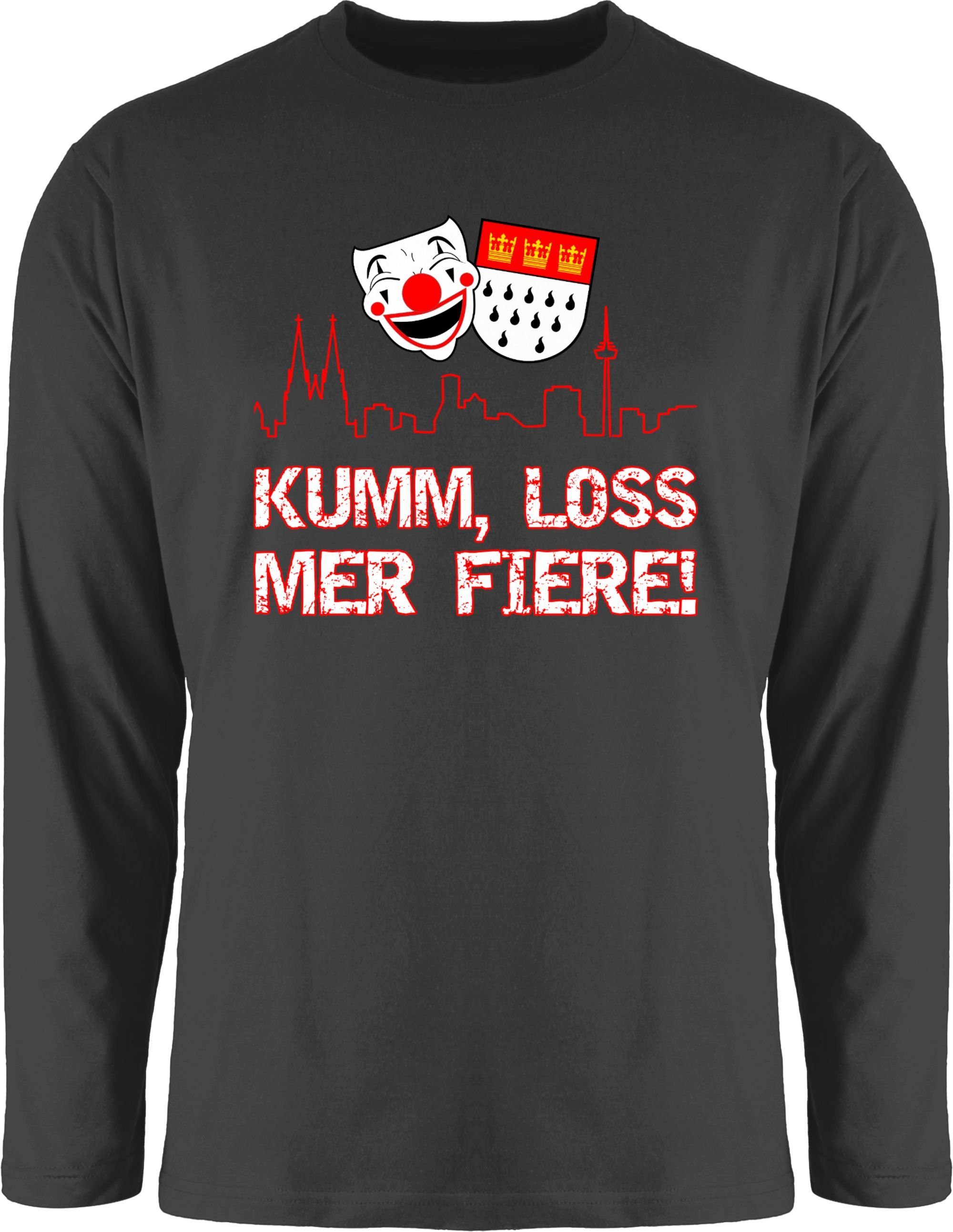 Shirtracer Rundhalsshirt Kumm loss mer fiere Kölle Alaaf Köln Wappen Karneval Karnevalskostüm C Karneval & Fasching