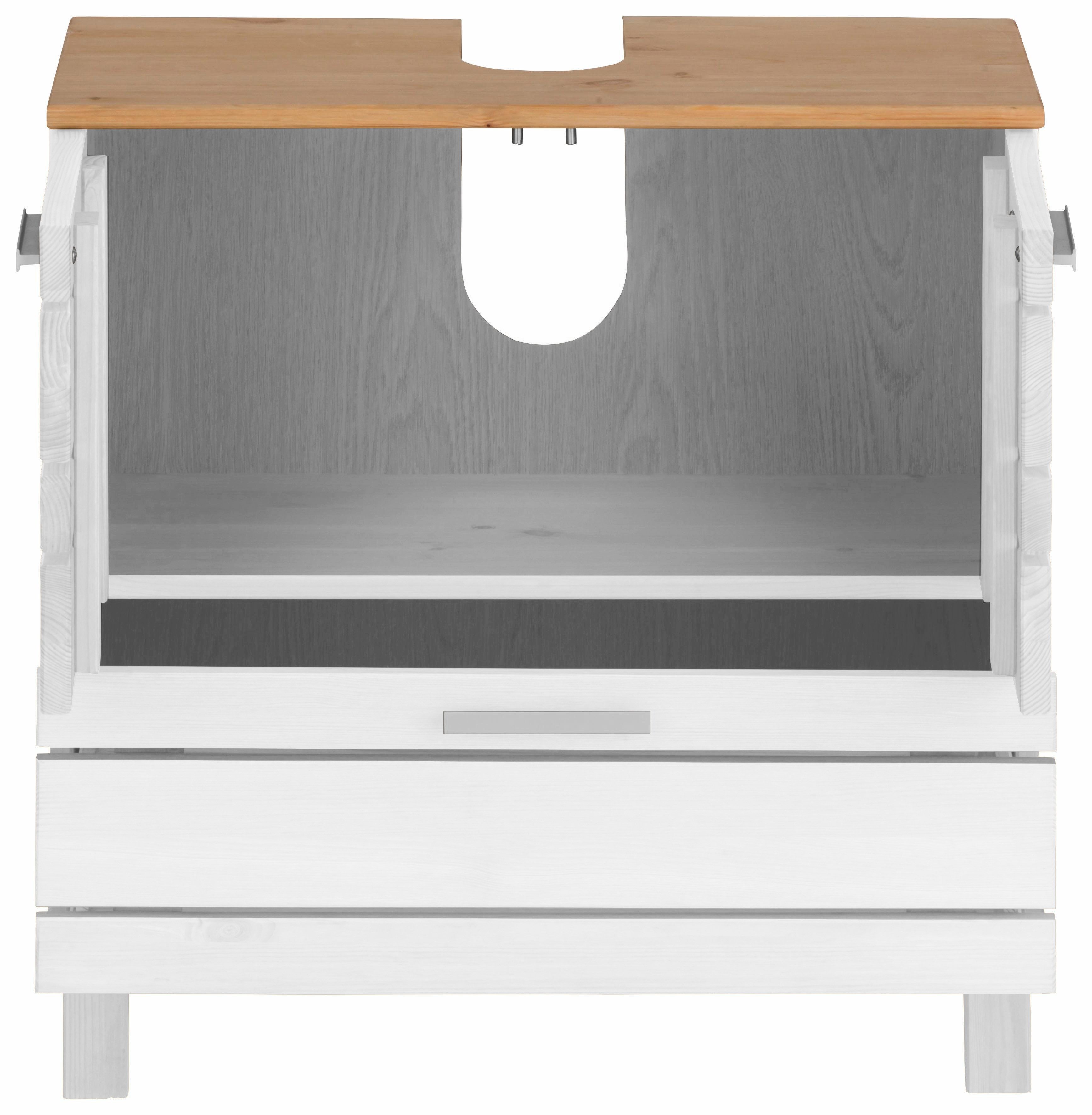 Home affaire Waschbeckenunterschrank JOSIE Breite 60, aus Massivholz, Metallgriffe, 1 Schublade & 2 Türen – Bild 5 von 5