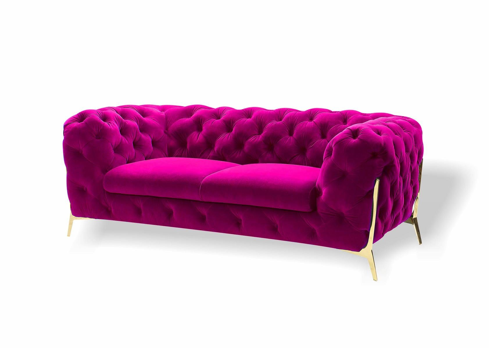 JVmoebel 2-Sitzer Sofa 2 Sitzer Klassische Chesterfield Sofas Couchen Polster, Made in Europa Rosa