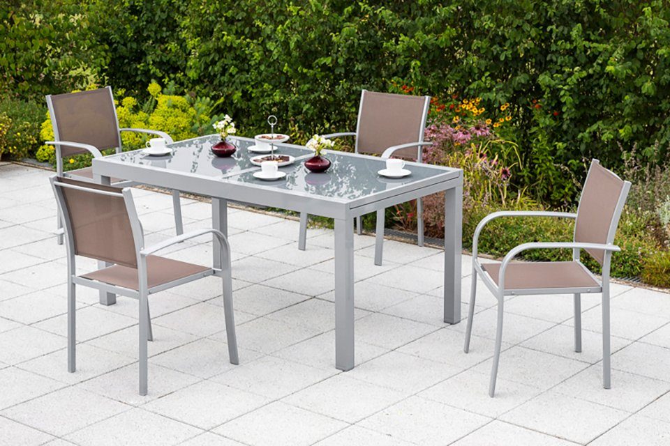 MERXX GartenEssgruppe Ostia, Stapelsessel aus hochwertigem Aluminium