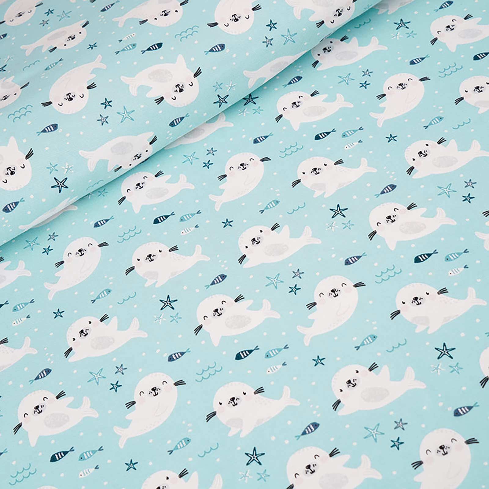 Stoffonkel Stoff Biojersey Kinderstoff Babyrobbe ab 0,5x1,65m