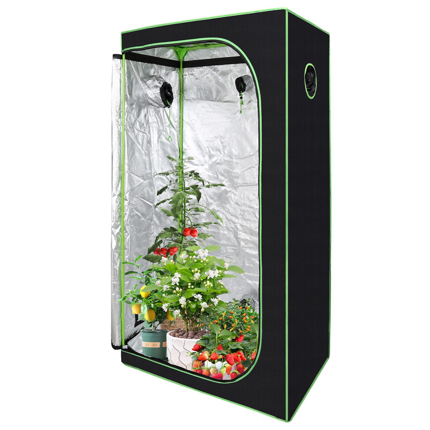 Gewächshaus Growbox Pflanzenzelt Indoor & Outdoor 99,9 % lichtundurchlässig