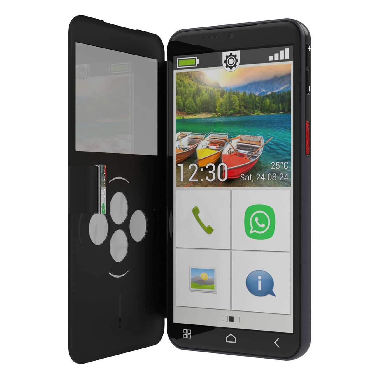 Emporia SMART.6lite Seniorenhandy (128 GB Speicherplatz, 5,54 Zoll Touchdisplay, Android 13, Akkukapazität 4.900 mAh, WiFi, NFC)