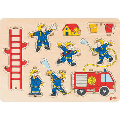 goki Steckpuzzle Aufstellpuzzle Feuerwehr, Puzzleteile