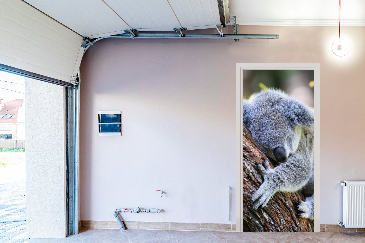 Matt, Türtapete - Koala MuchoWow Türaufkleber, bedruckt, Fototapete St), - Tür, Mädchen, - - Kuscheltier cm Jungen 75x205 Kofferraum (1 für