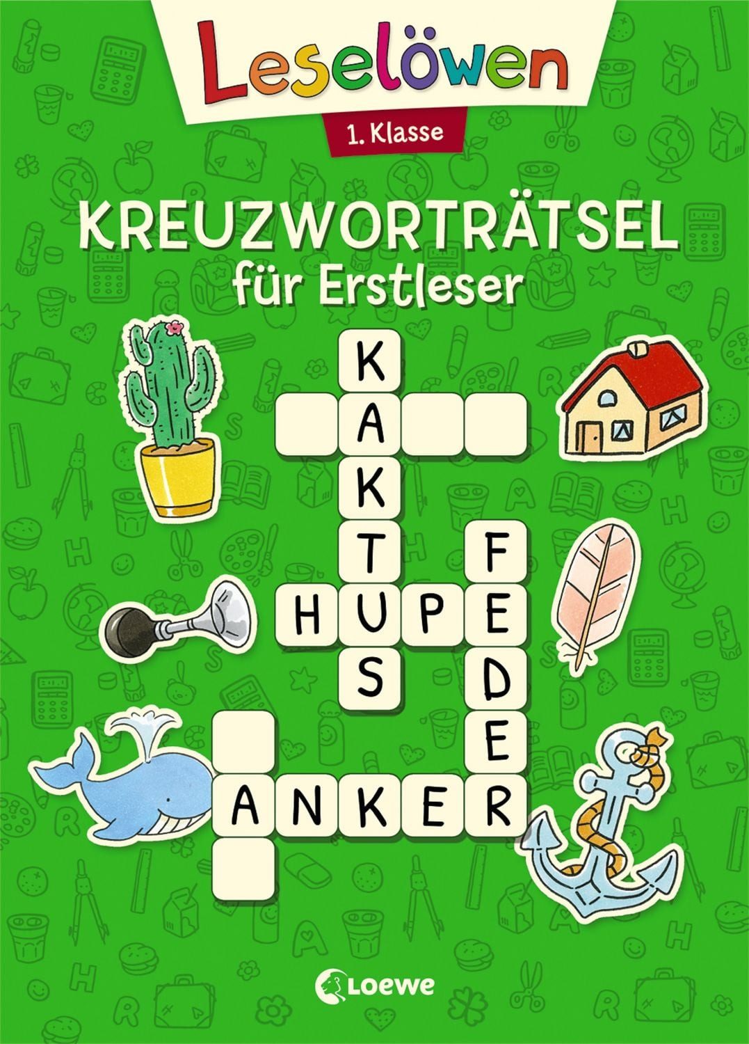 Leselöwen Kreuzworträtsel für Erstleser - 1. Klasse (Grün) / diverse