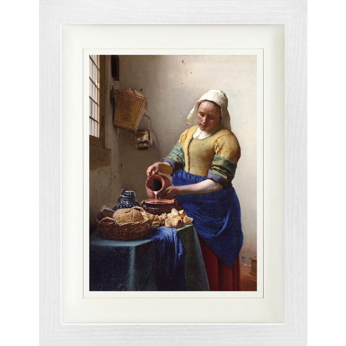 1art1 Bild mit Rahmen Johannes Vermeer - Die Milchmagd 1658-1660