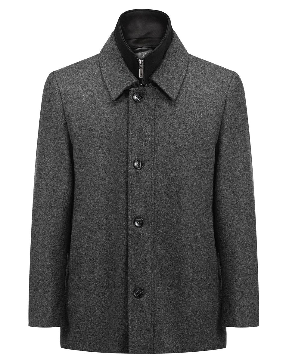 Allthemen Wollmantel mit abnehmbarem Doppelkragen Herrenmantel mittellanger günstig online kaufen
