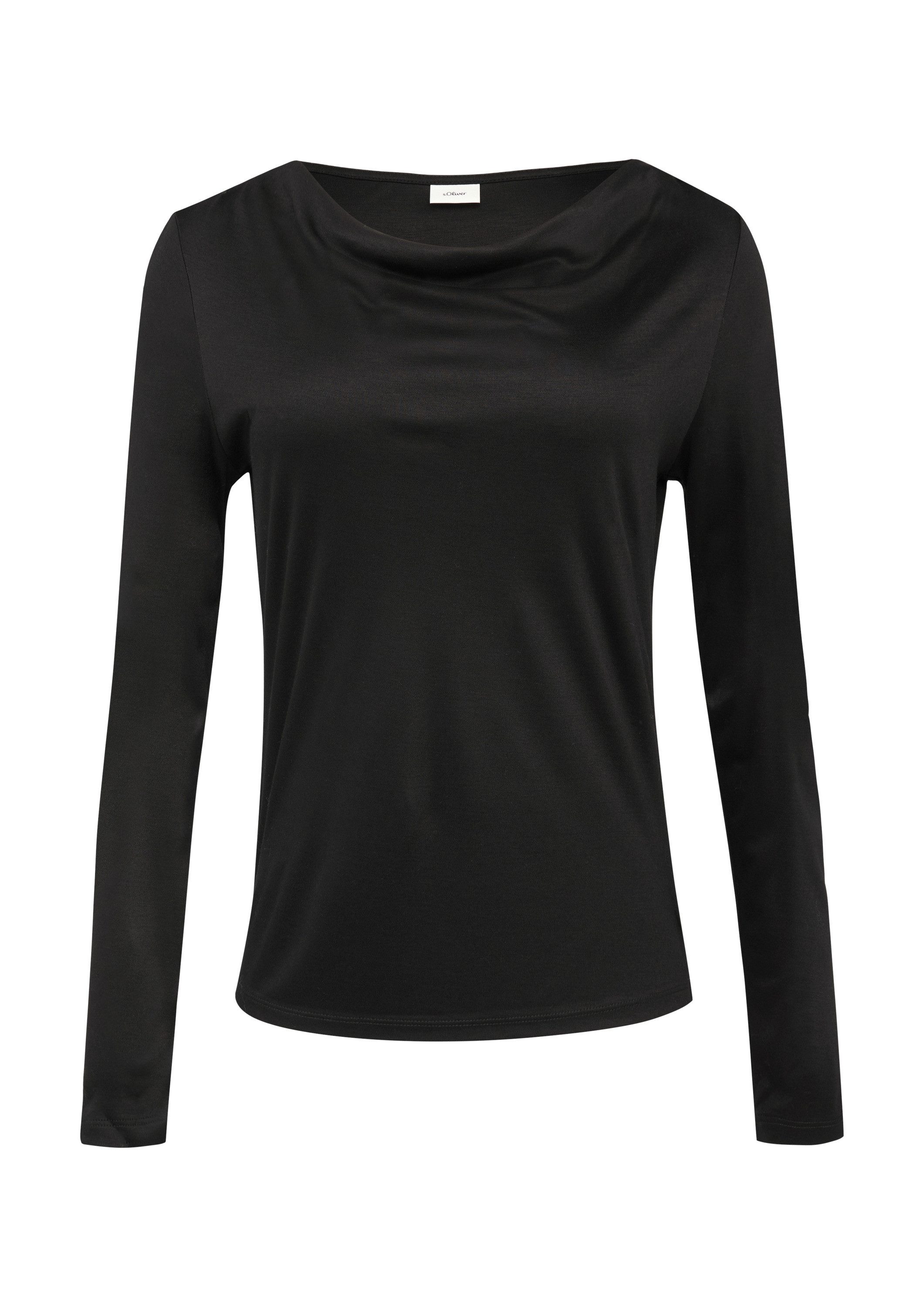 s.Oliver Langarmshirt T-Shirt Seitlich geschlitztes Jersey-Shirt mit Wasser günstig online kaufen