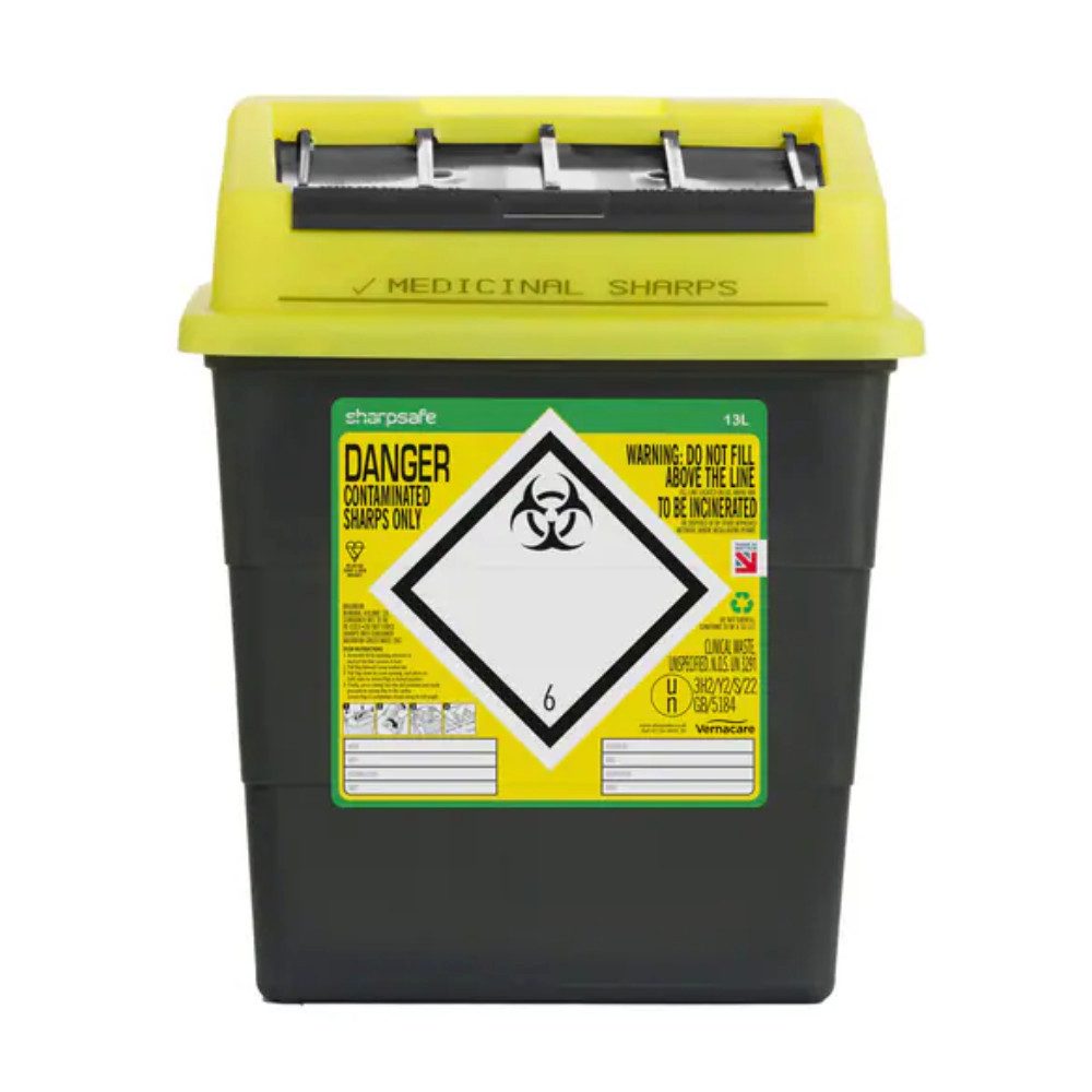SERVOPRAX Mülleimer Sharpsafe Abwurfbehälter für Kanülen - 13 Liter, Packung