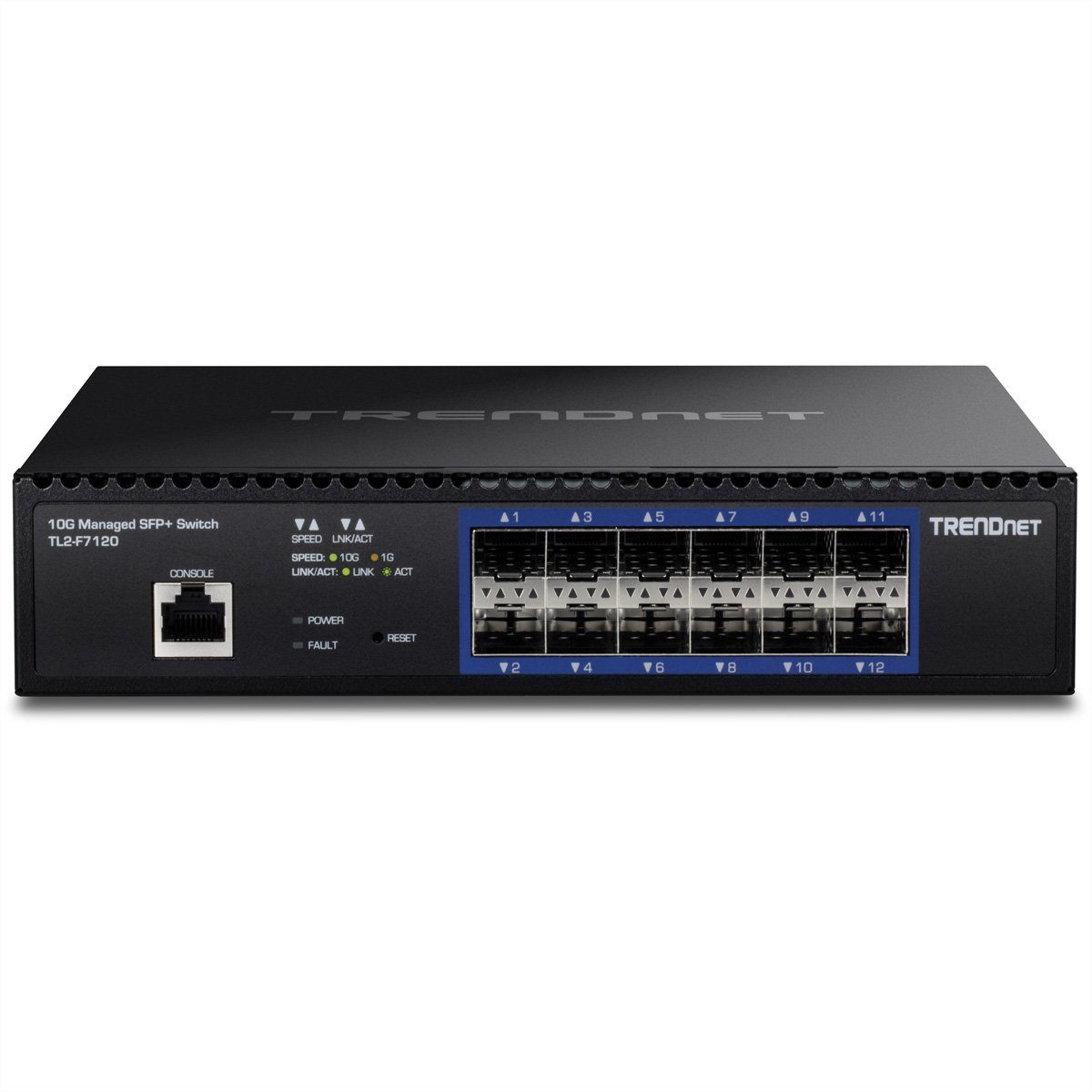 Trendnet TL2-F7120 12 Port Switch Netzwerk-Switch (10G Layer 2 Managed SFP)