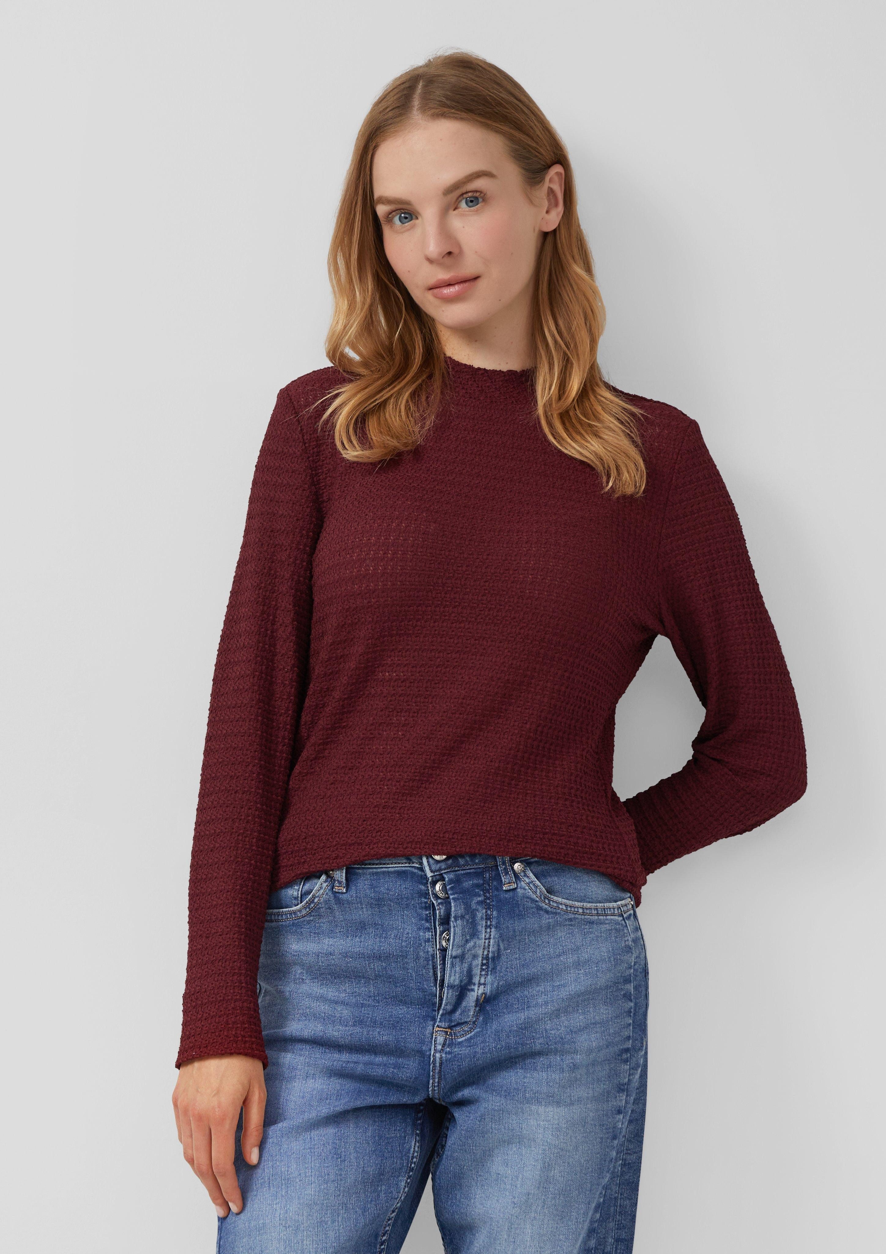 s.Oliver Langarmshirt Longsleeve aus Spitzenjersey im günstig online kaufen