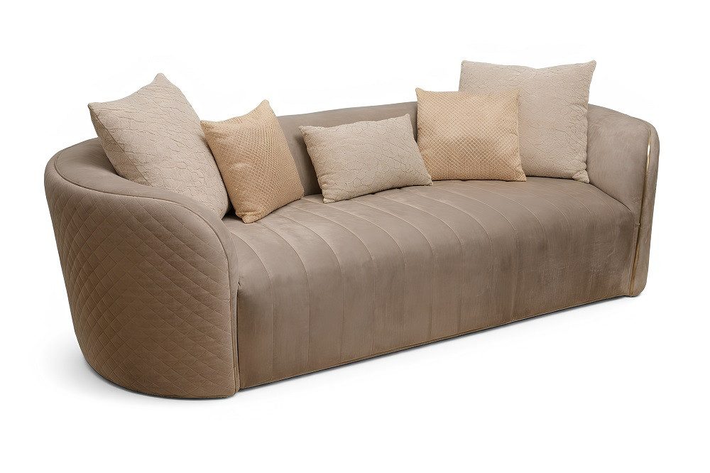 Xlmoebel 3-Sitzer Ovale Couch Dreisitzer Couchen Möbel Sofa Einrichtung Sofort, Hergestellt in Europa